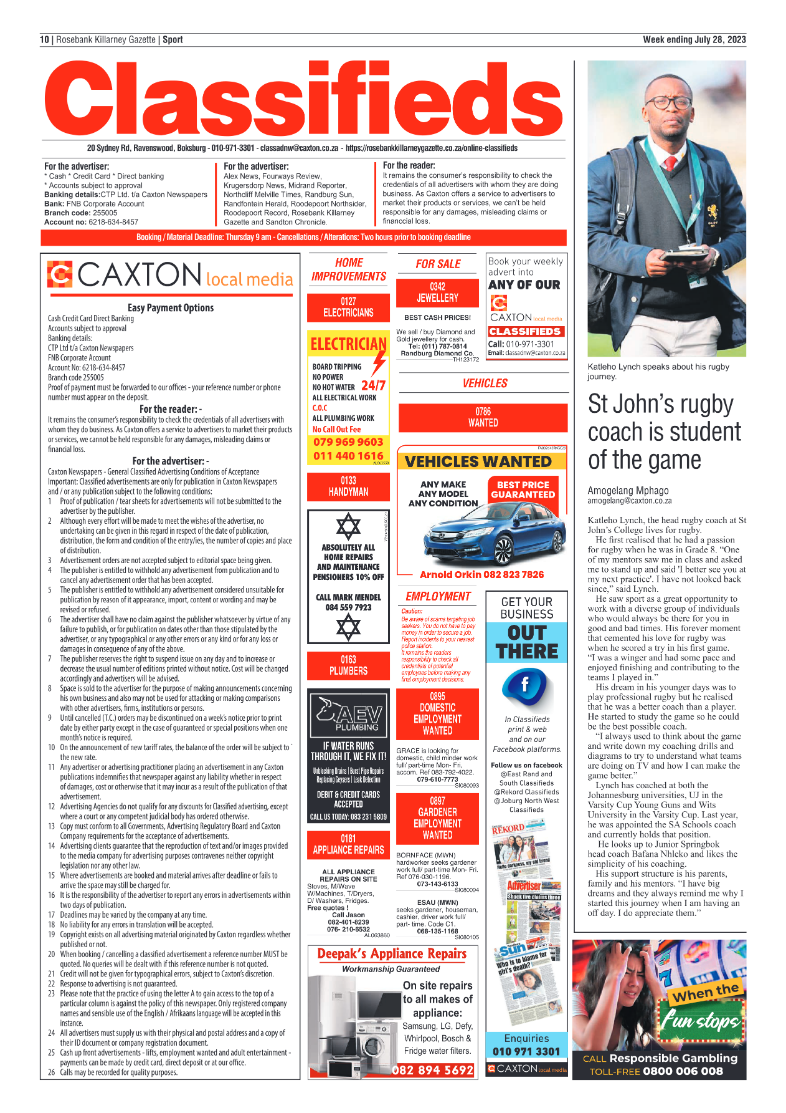 Rosebank Killarney Gazette 28 July 2023 page 10