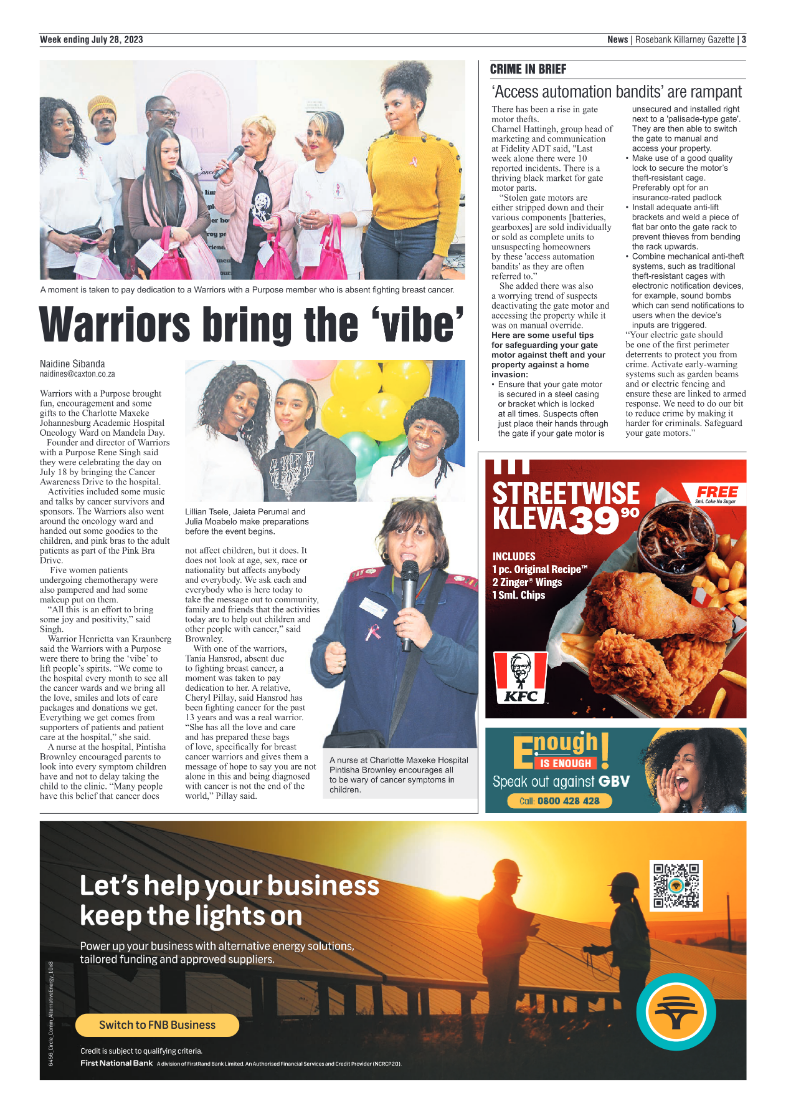 Rosebank Killarney Gazette 28 July 2023 page 3