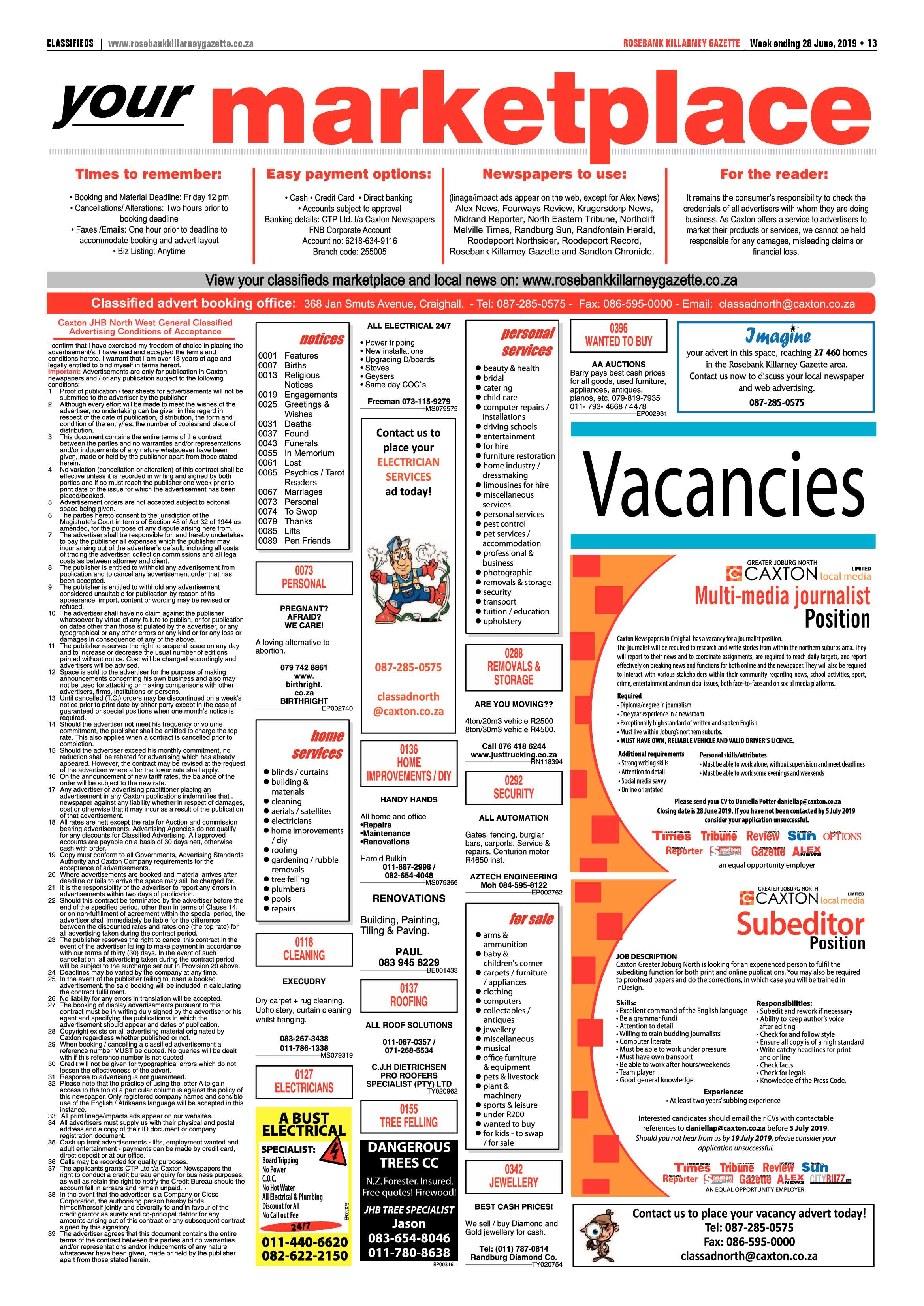 Rosebank Killarney Gazette 28 June, 2019 page 13