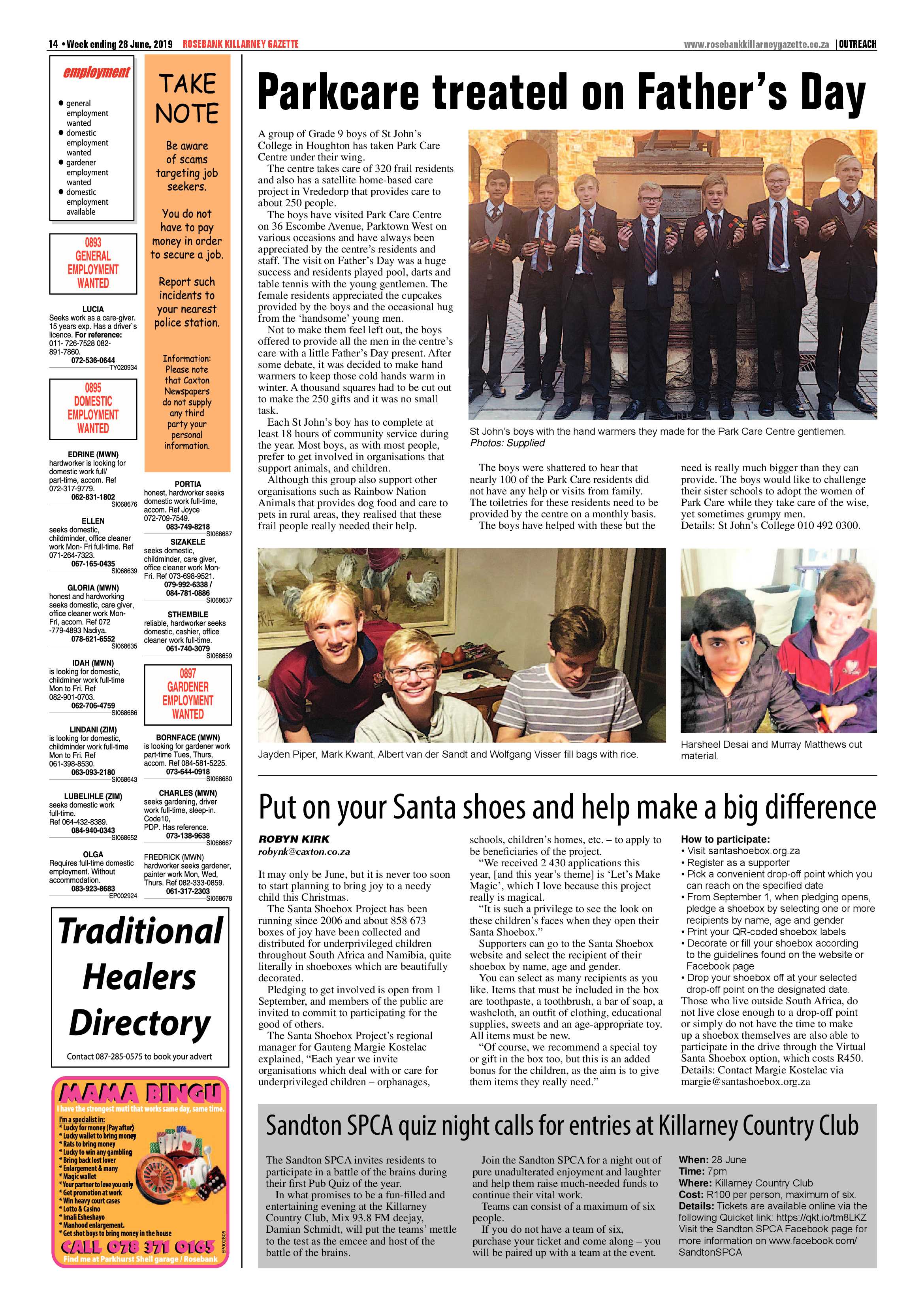 Rosebank Killarney Gazette 28 June, 2019 page 14