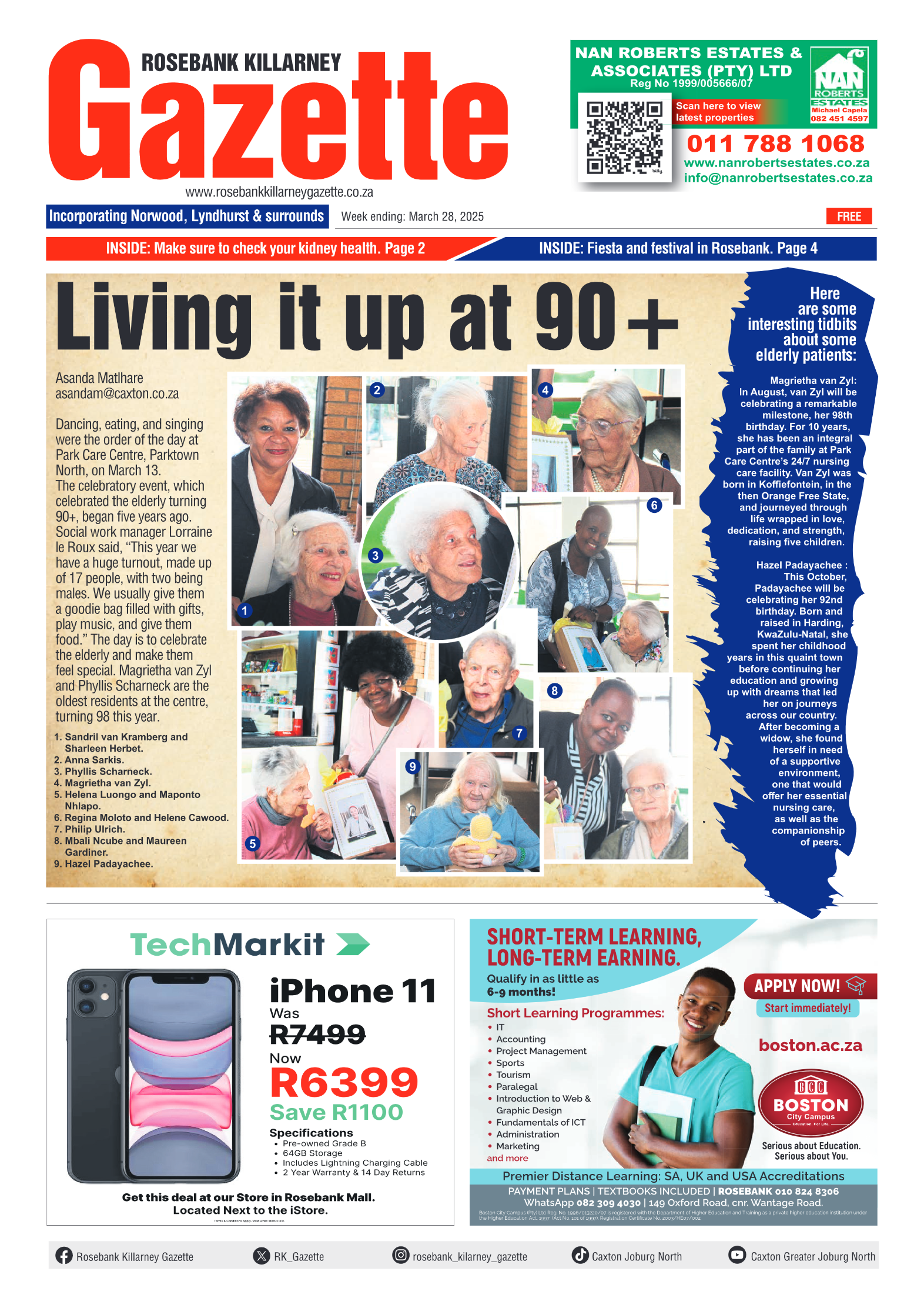 Rosebank Killarney Gazette 28 March 2025 page 1