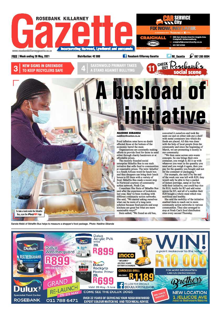 Rosebank Killarney Gazette 28 May 2021 page 1