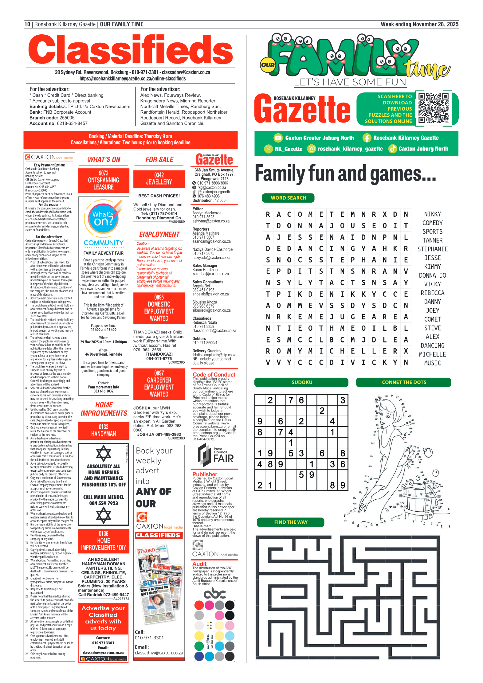 Rosebank Killarney Gazette 28 November 2025 page 12