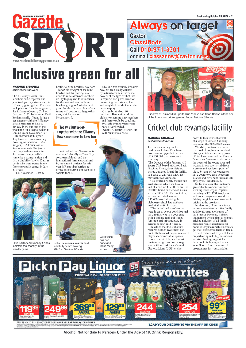 Rosebank Killarney Gazette 28 Oct 2022 page 12