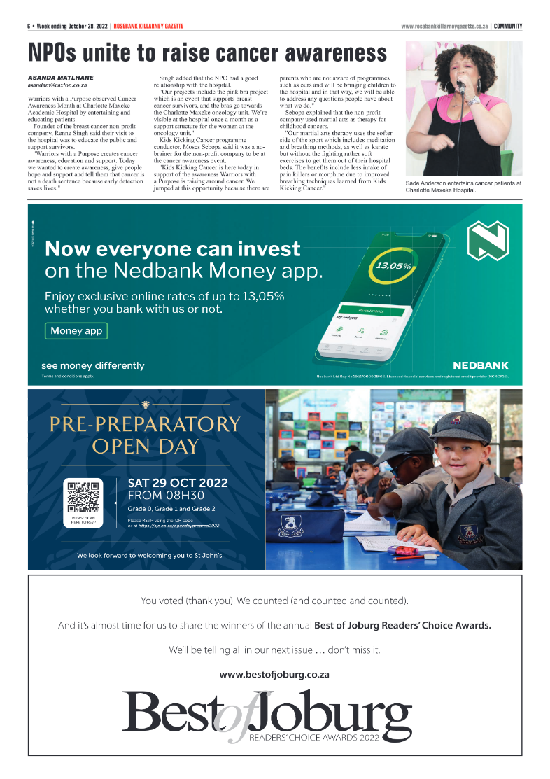 Rosebank Killarney Gazette 28 Oct 2022 page 6