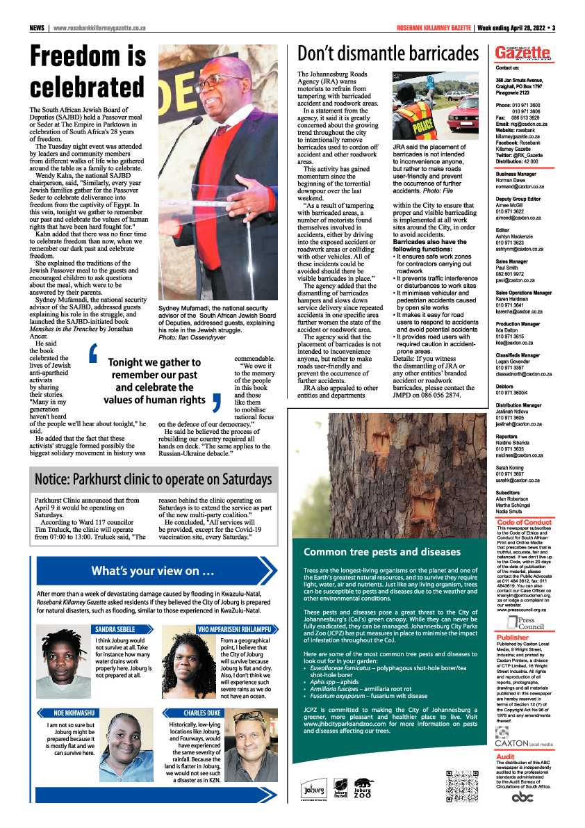 Rosebank Killarney Gazette 29 April 2022 page 3