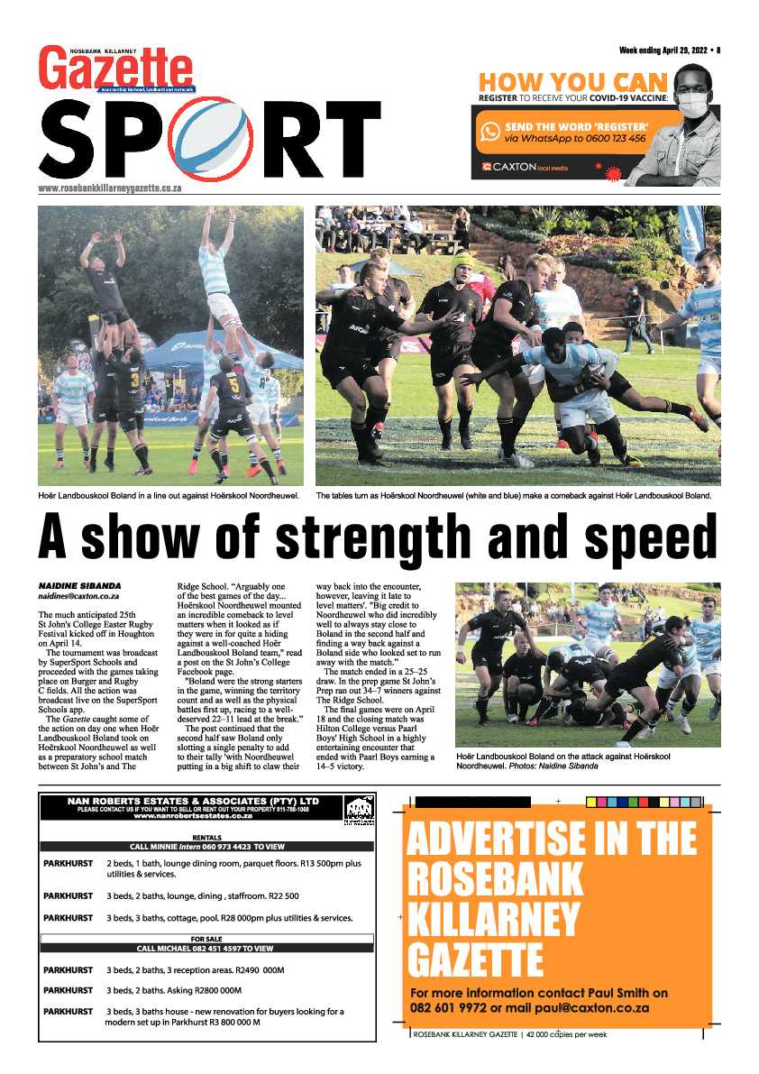 Rosebank Killarney Gazette 29 April 2022 page 8