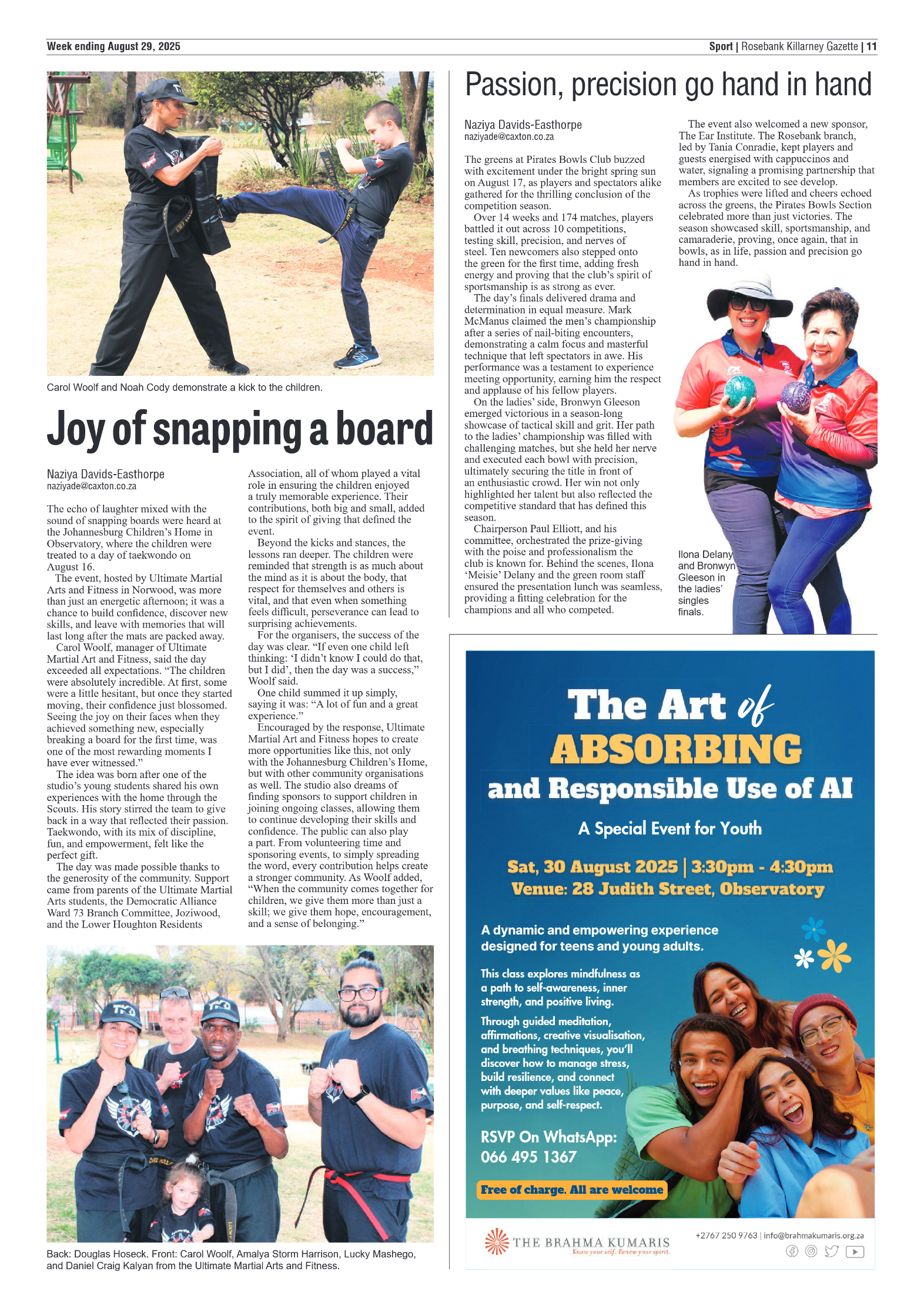 Rosebank Killarney Gazette 29 August 2025 page 11