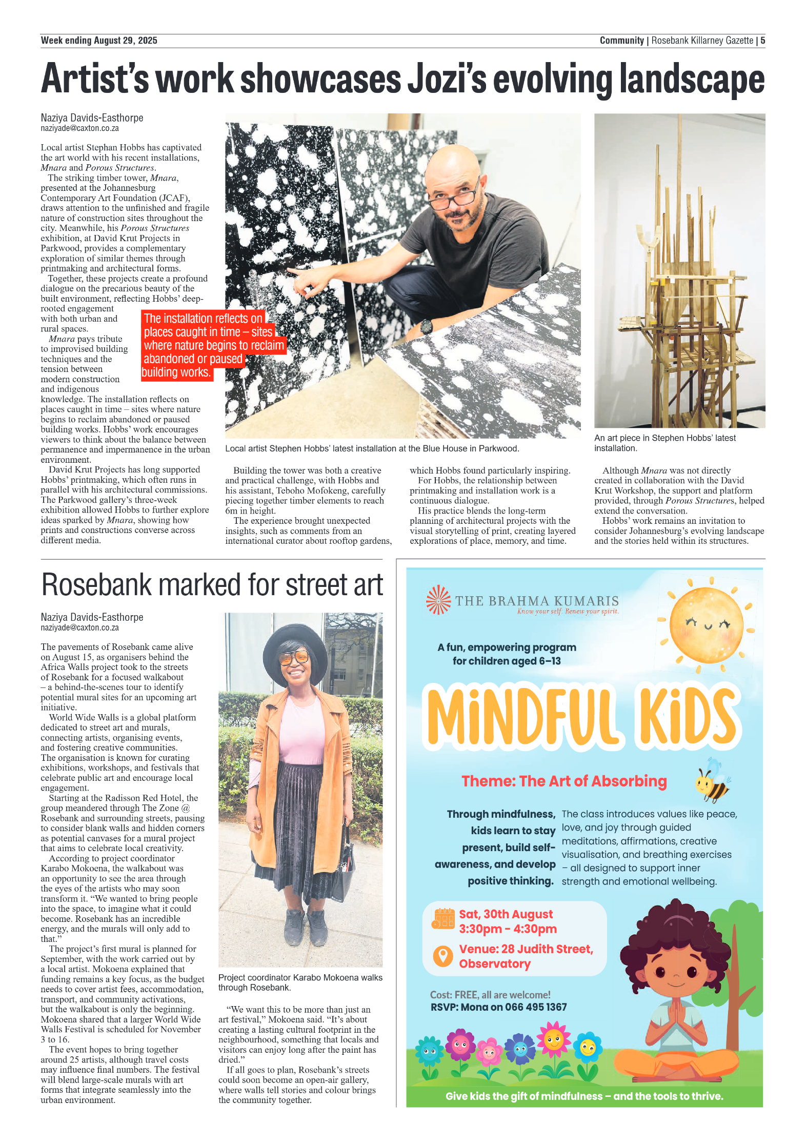 Rosebank Killarney Gazette 29 August 2025 page 5