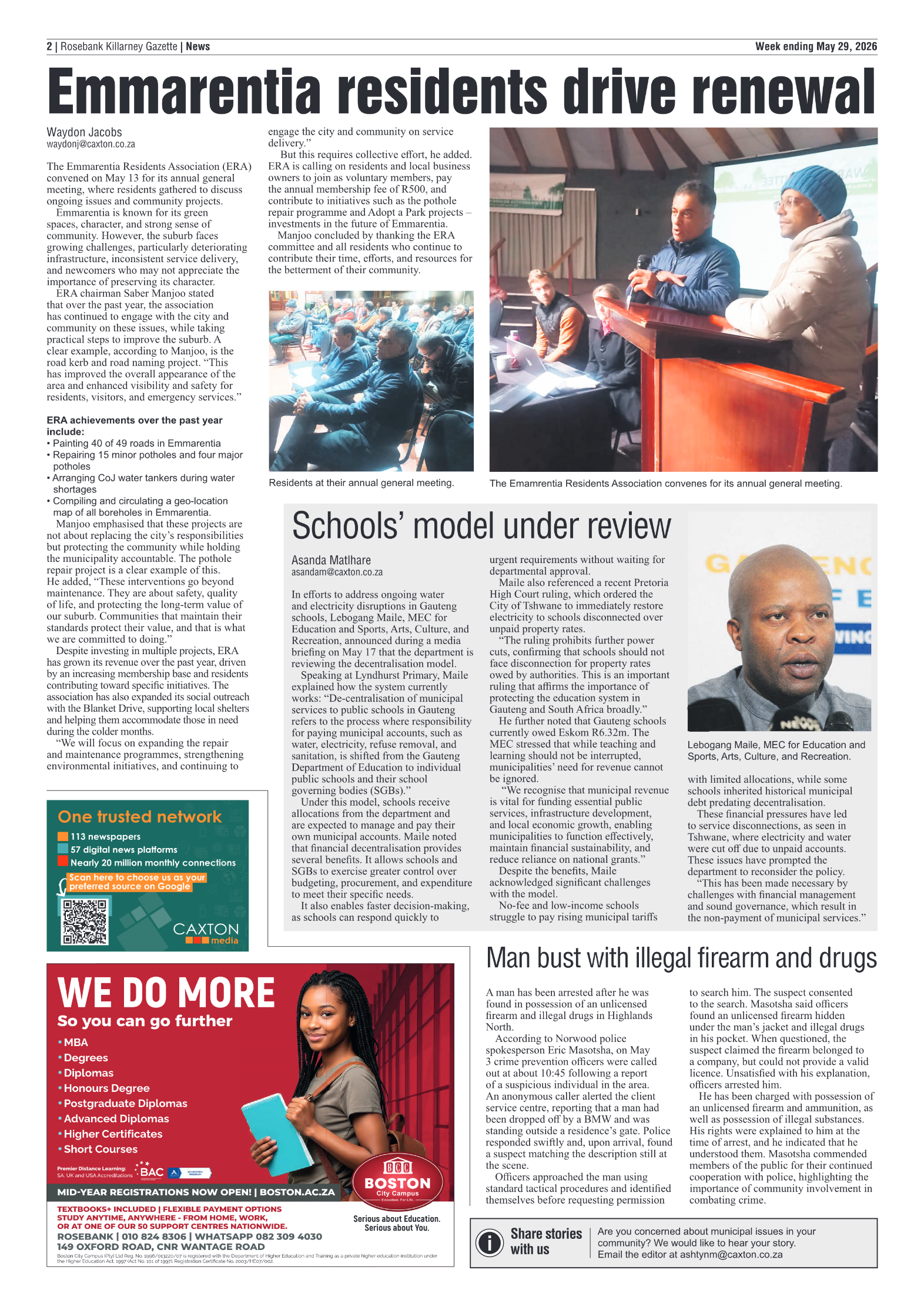 Rosebank Killarney Gazette 29 May 2026 page 2