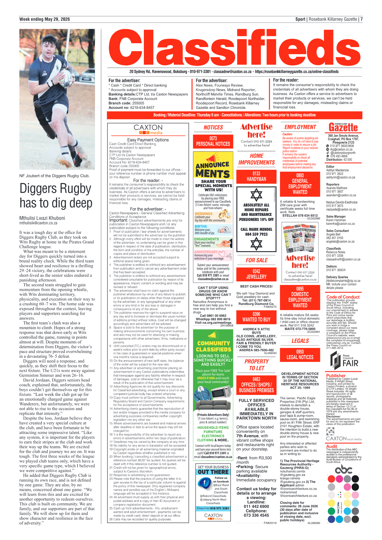 Rosebank Killarney Gazette 29 May 2026 page 7
