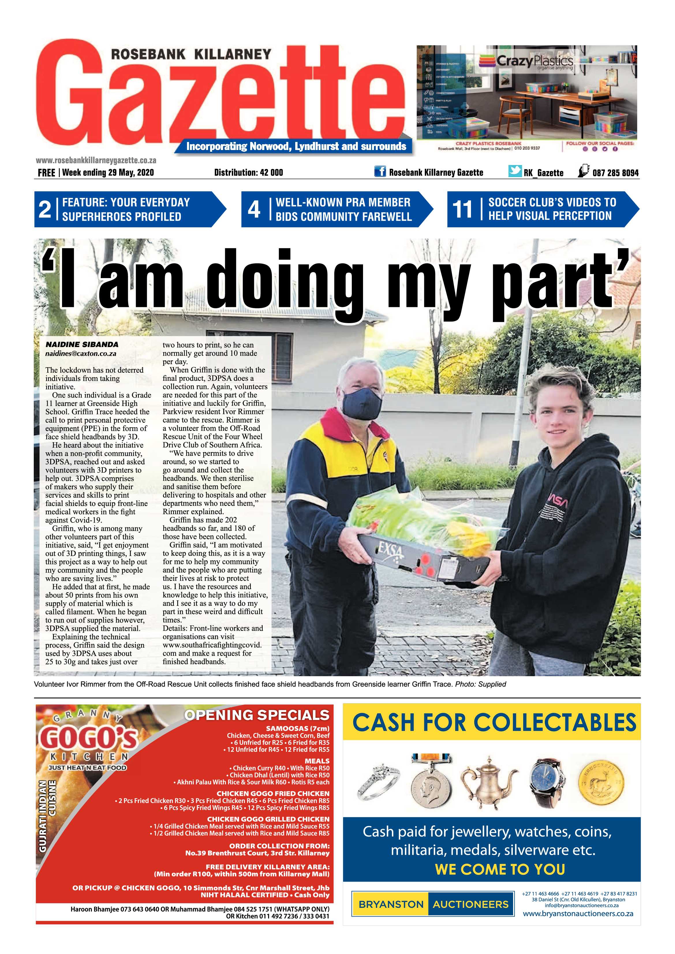 Rosebank Killarney Gazette 29 May 2020 page 1