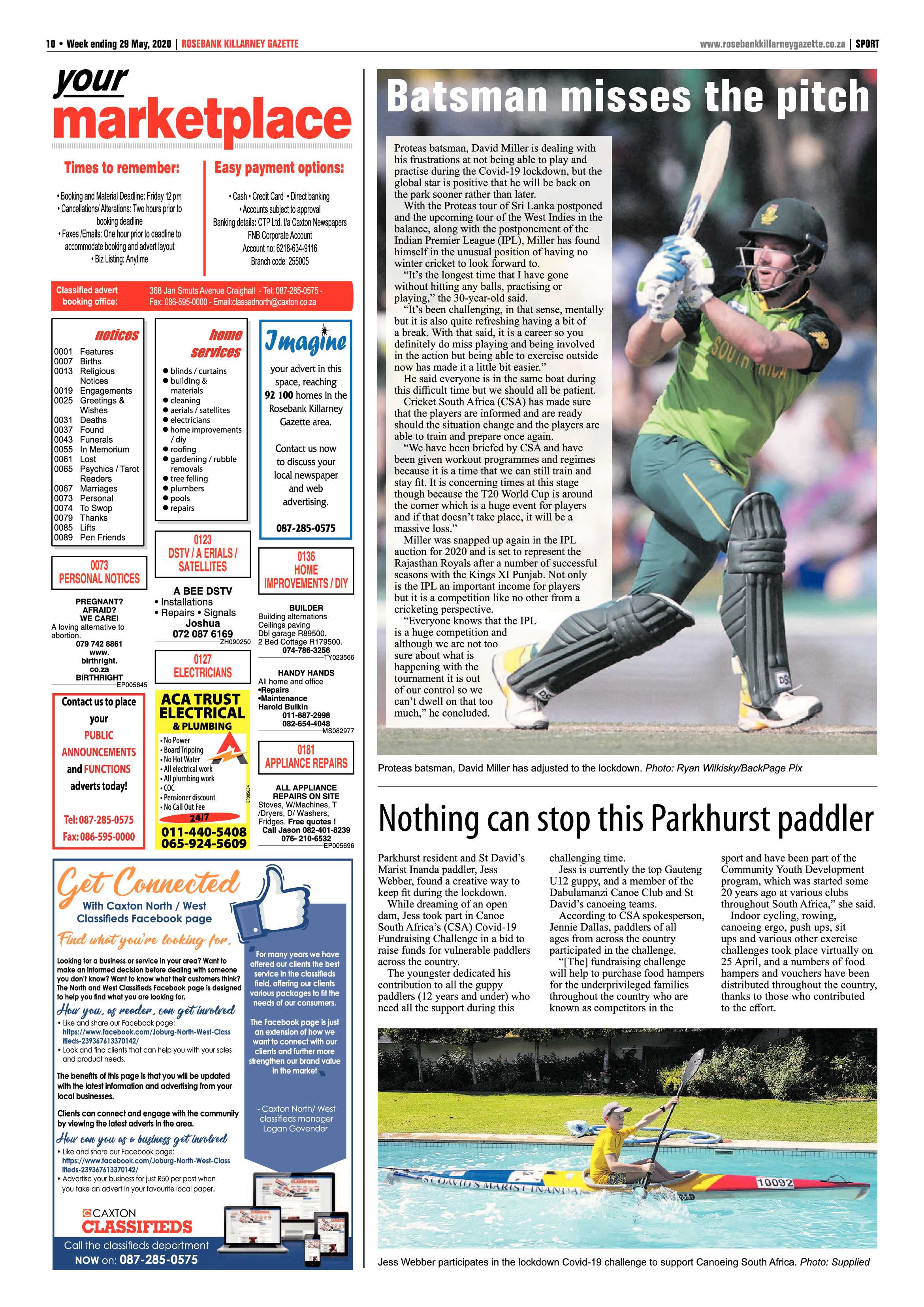 Rosebank Killarney Gazette 29 May 2020 page 10