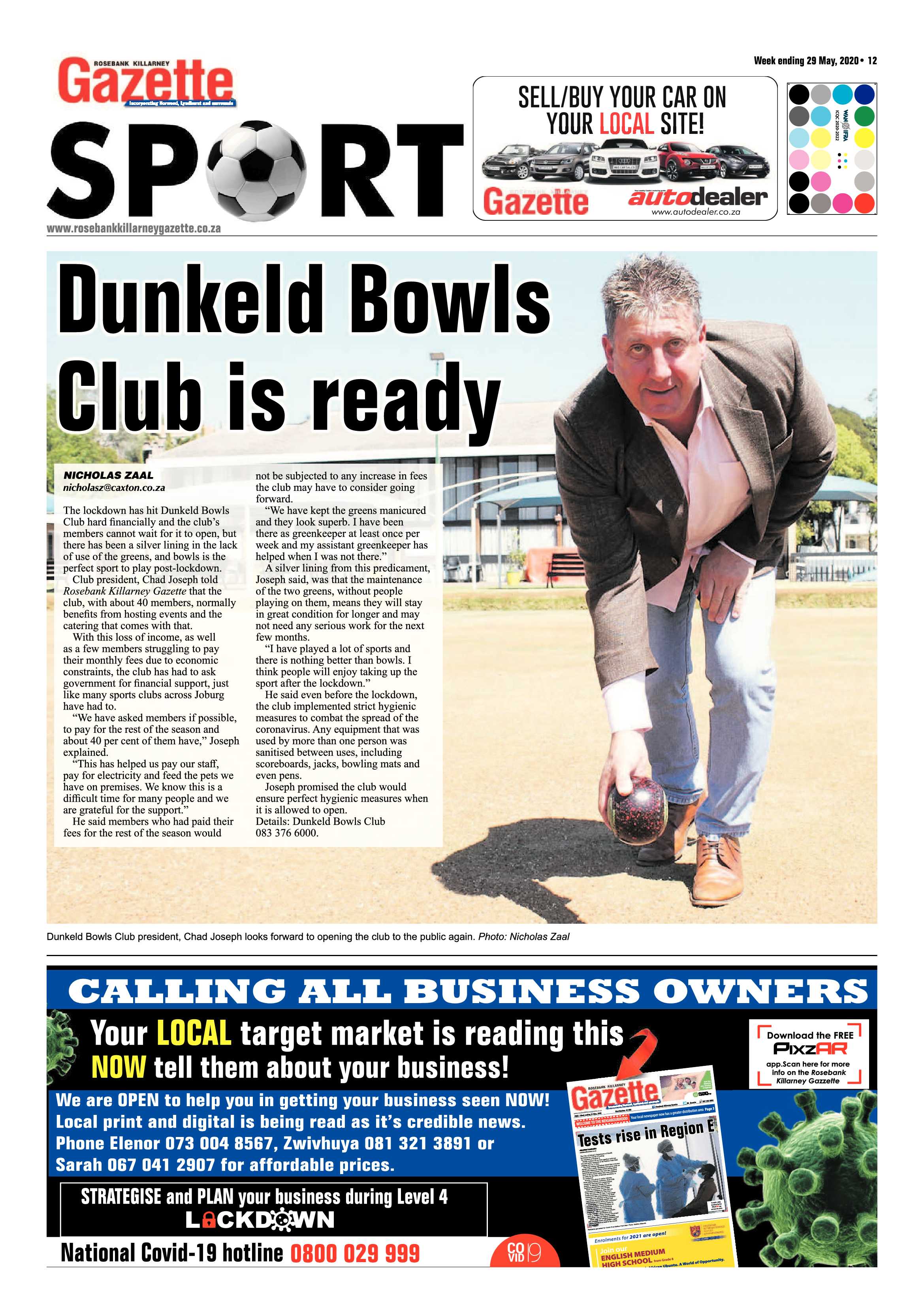 Rosebank Killarney Gazette 29 May 2020 page 12