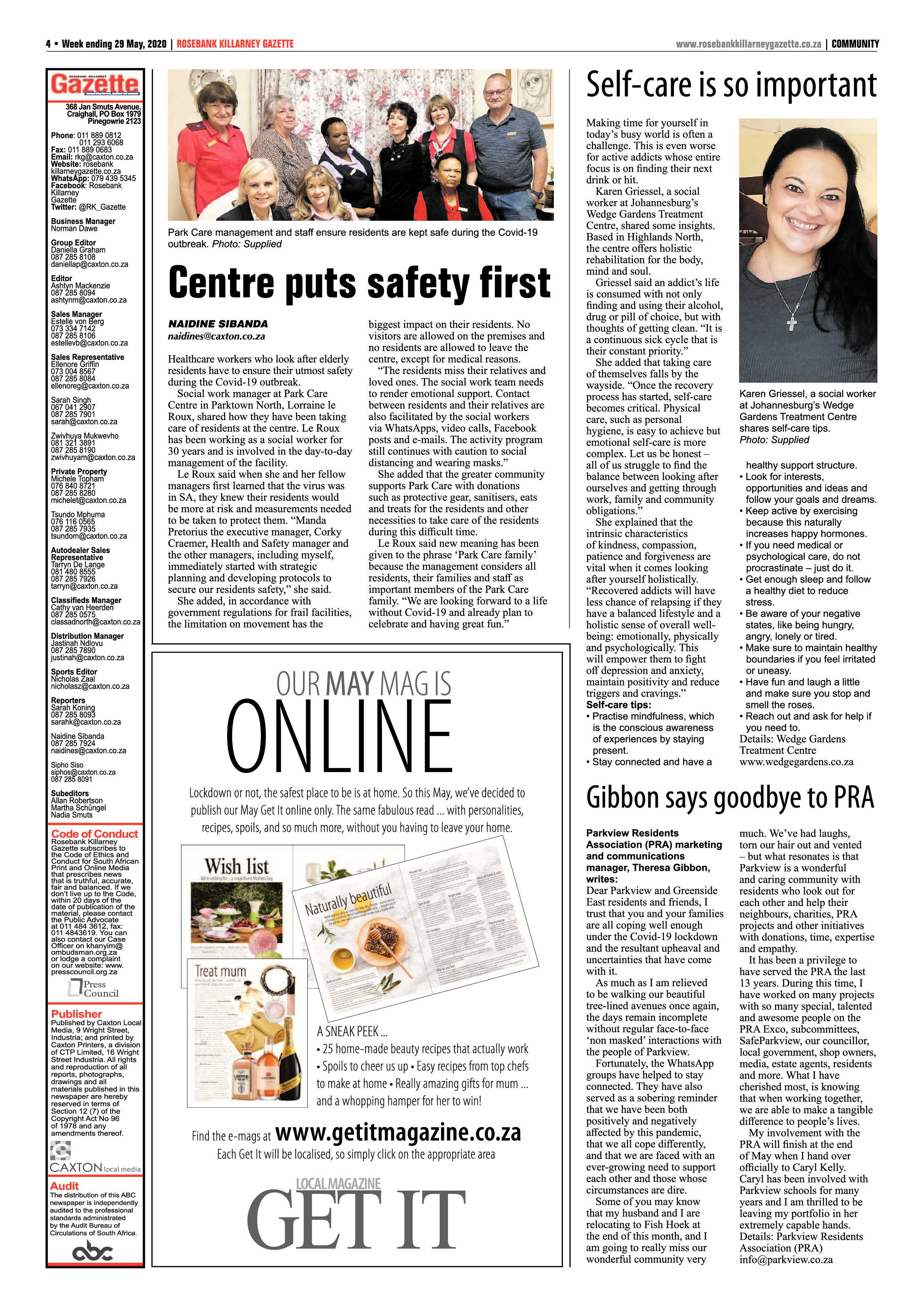 Rosebank Killarney Gazette 29 May 2020 page 4