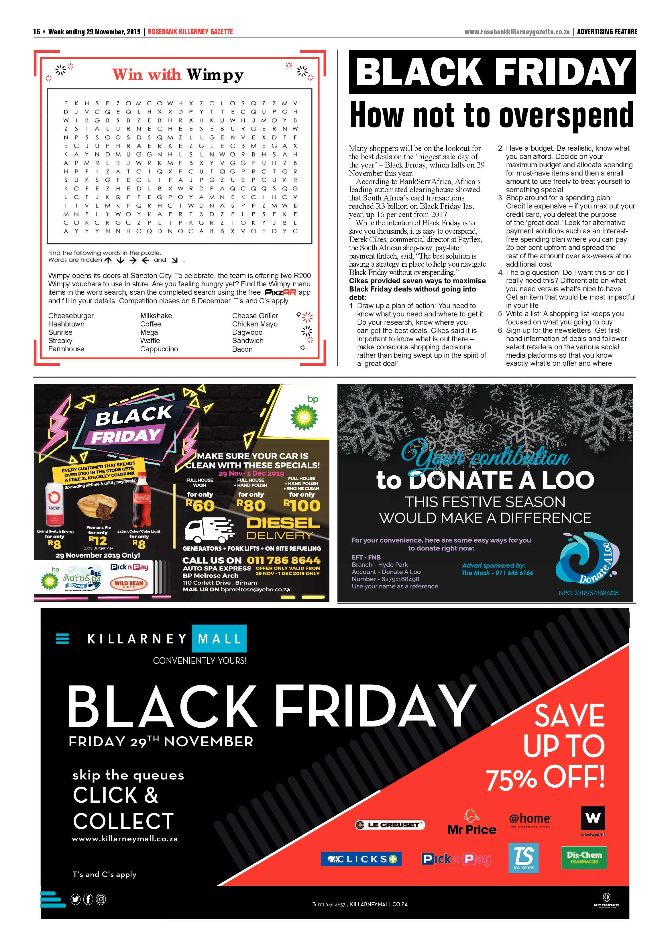 Rosebank Killarney Gazette 29 November 2019 page 16
