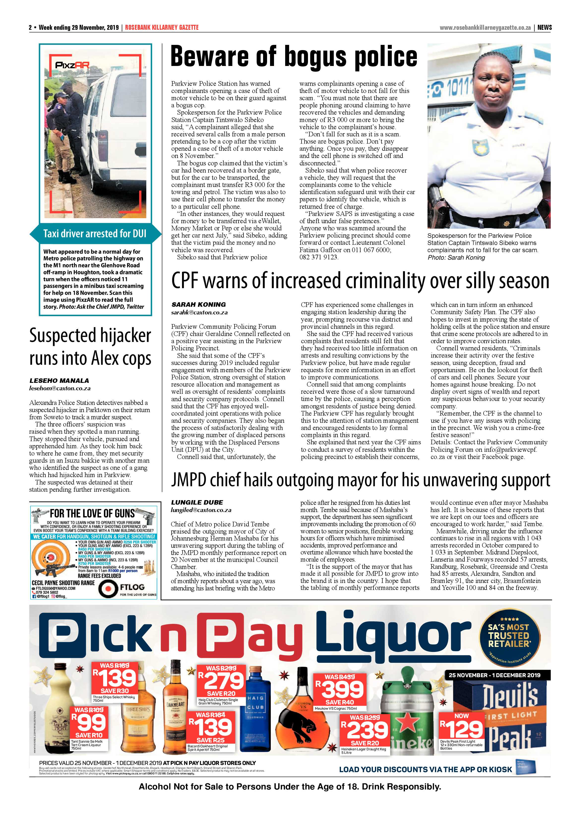 Rosebank Killarney Gazette 29 November 2019 page 2