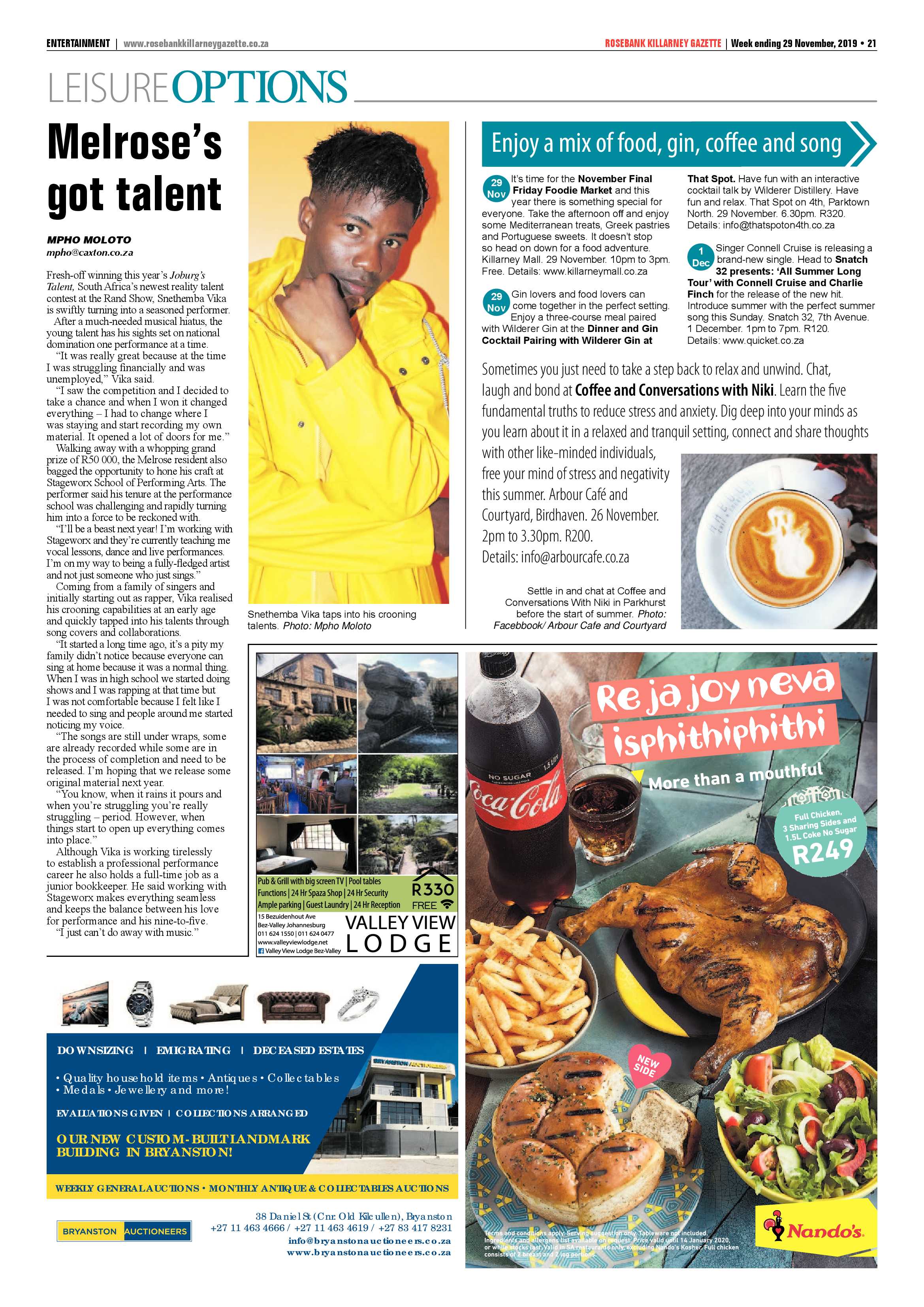 Rosebank Killarney Gazette 29 November 2019 page 21