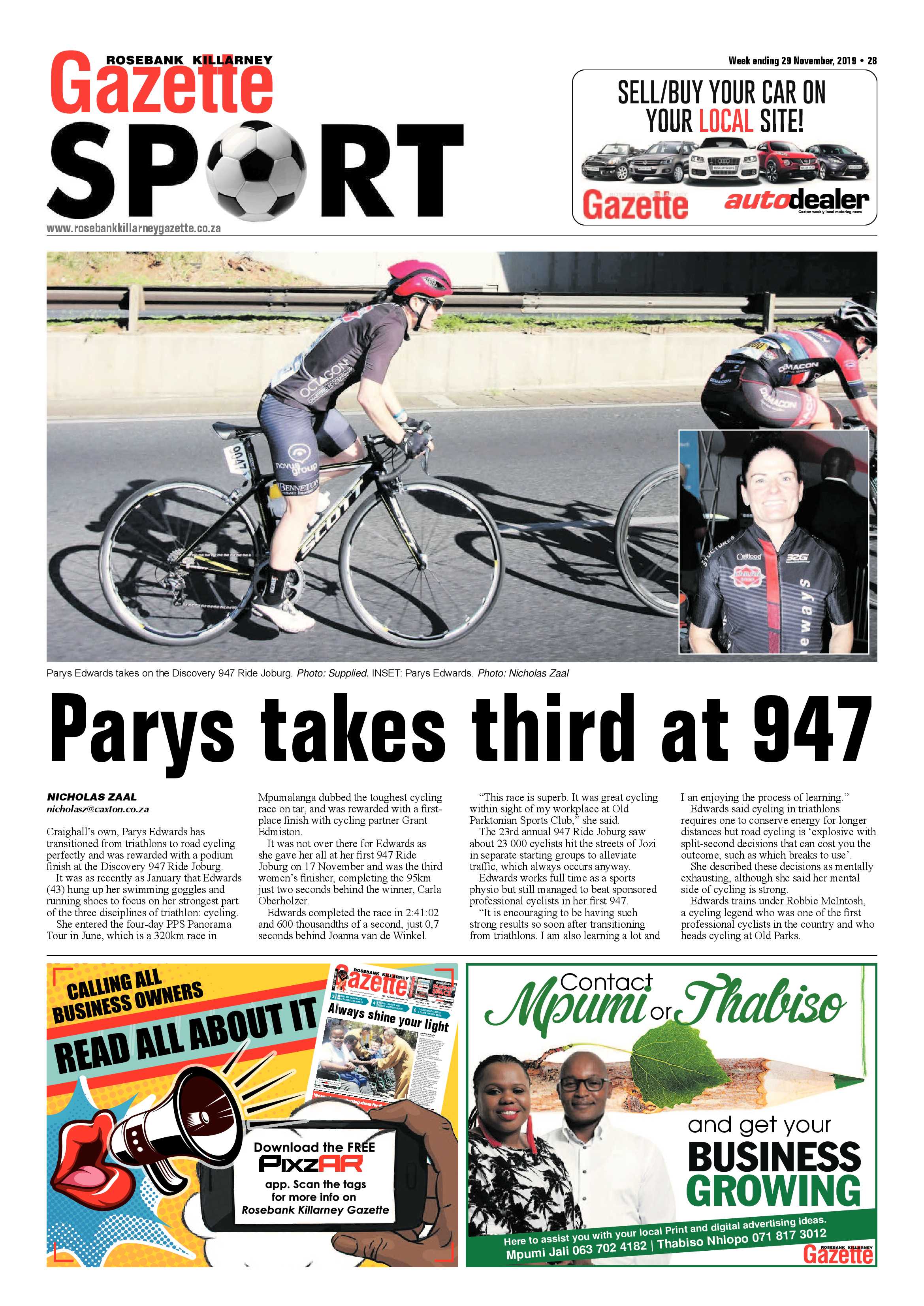 Rosebank Killarney Gazette 29 November 2019 page 28
