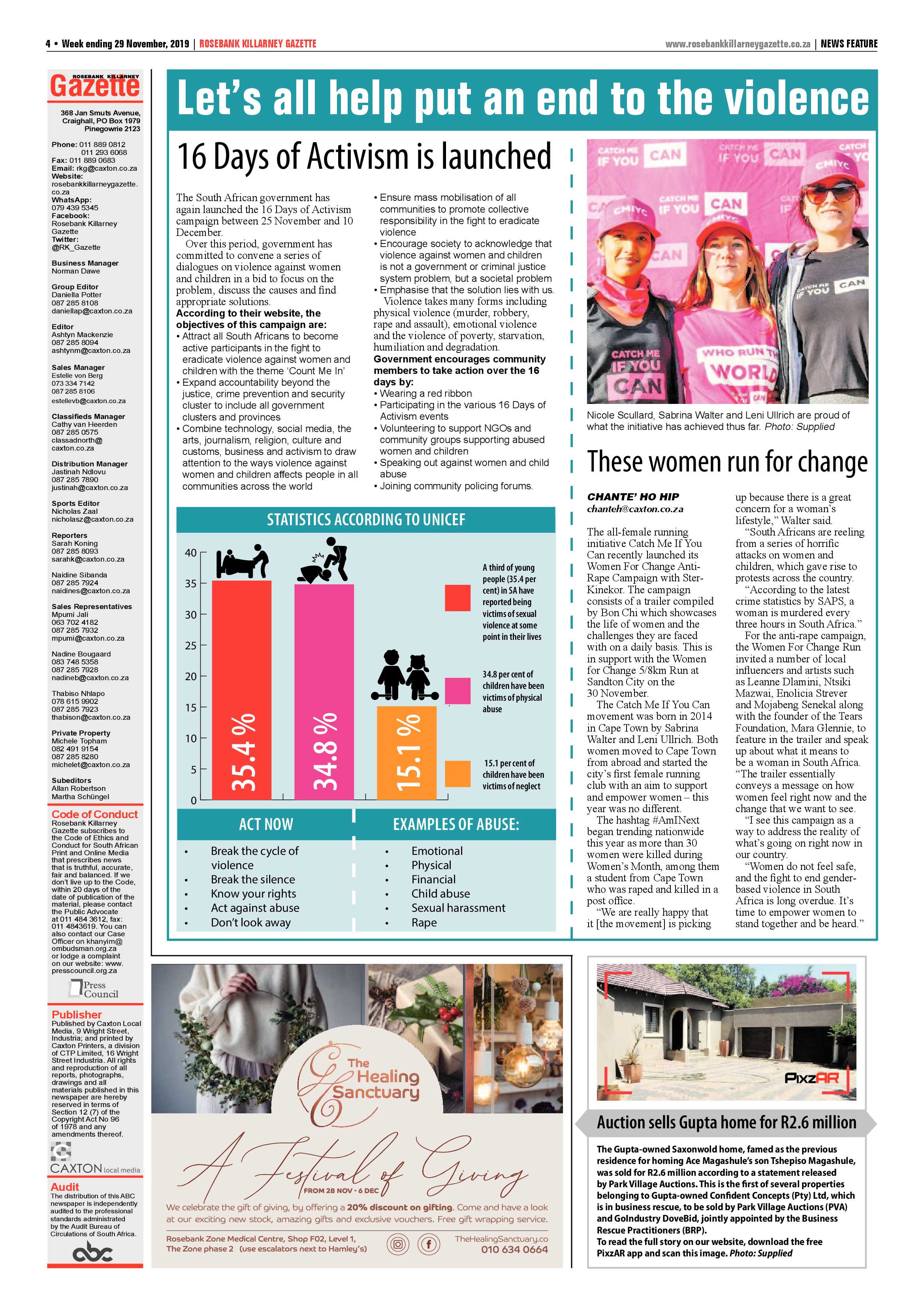 Rosebank Killarney Gazette 29 November 2019 page 4