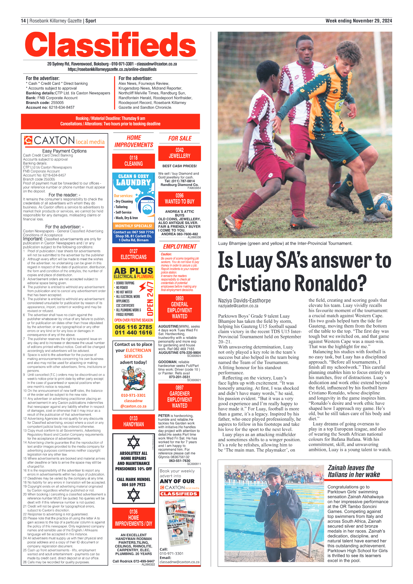 Rosebank Killarney Gazette 29 November 2024 page 14