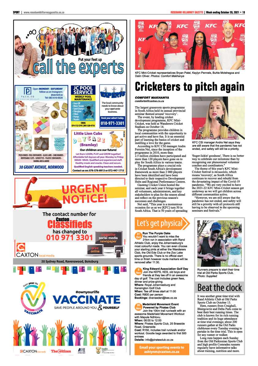 Rosebank Killarney Gazette 29 October 2021 page 19