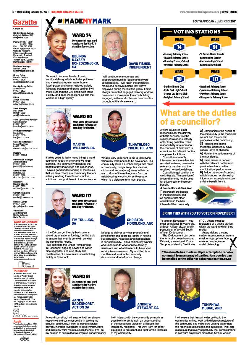 Rosebank Killarney Gazette 29 October 2021 page 4