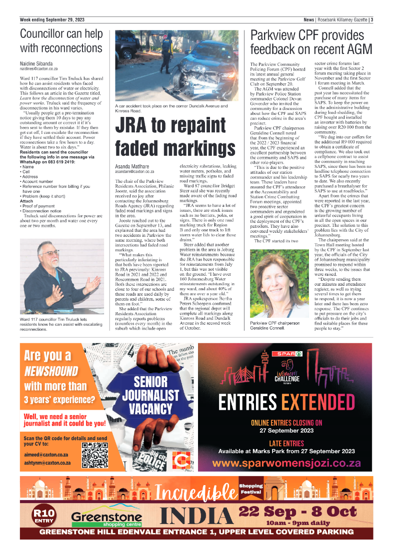 Rosebank Killarney Gazette 29 September 2023 page 3