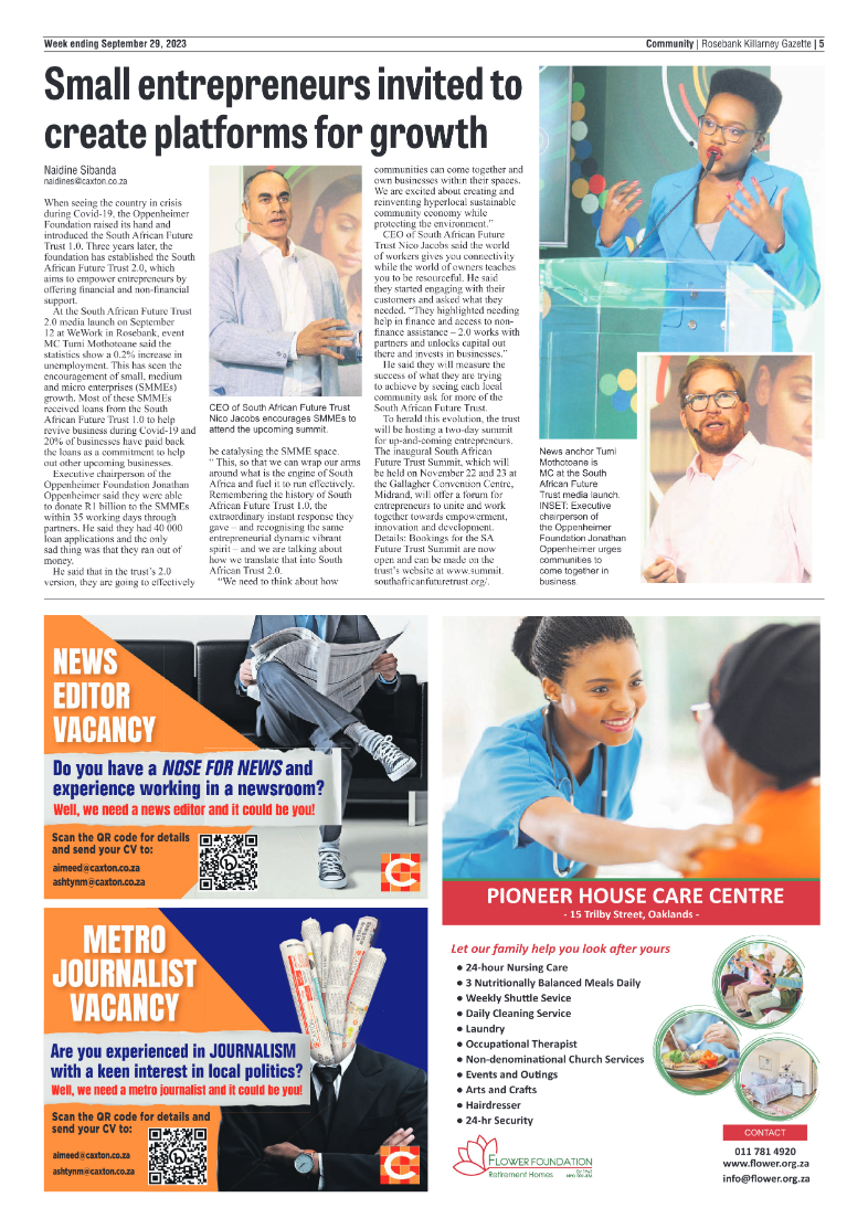 Rosebank Killarney Gazette 29 September 2023 page 5