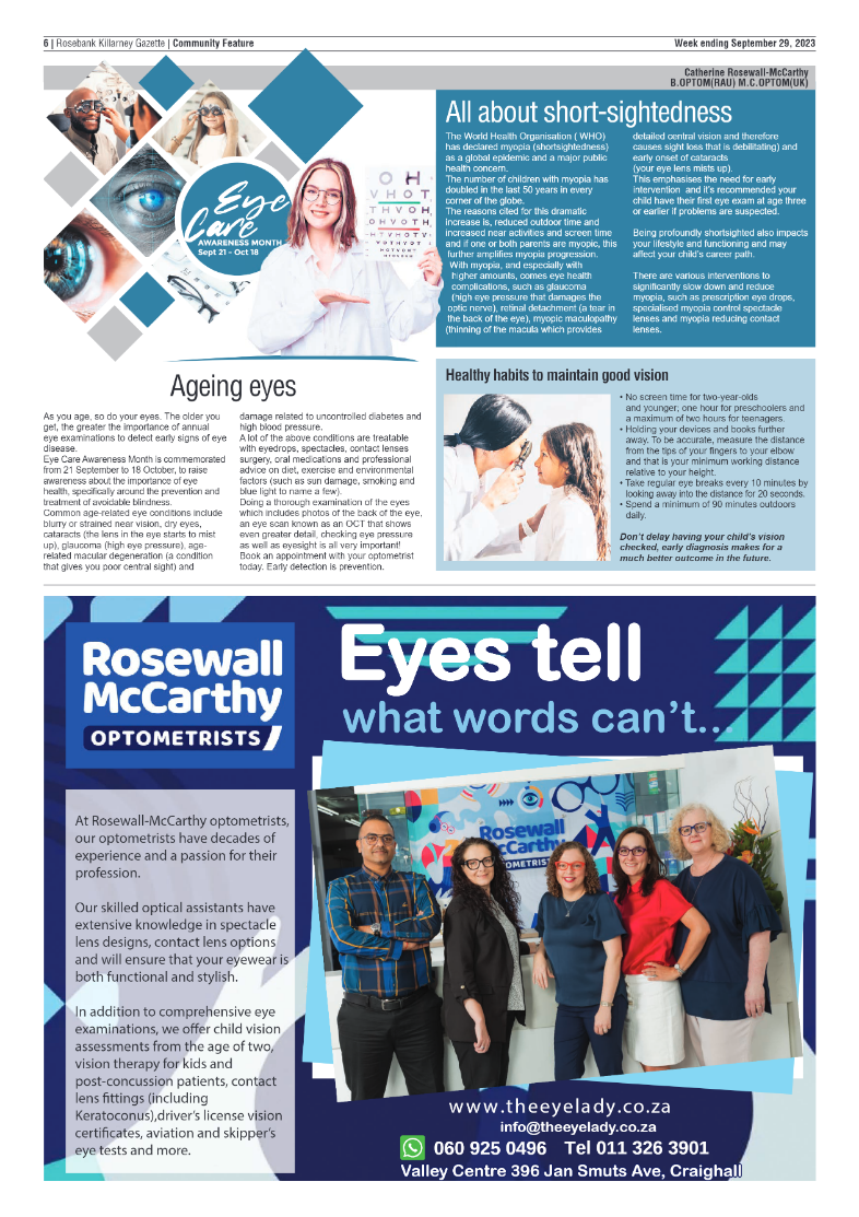 Rosebank Killarney Gazette 29 September 2023 page 6