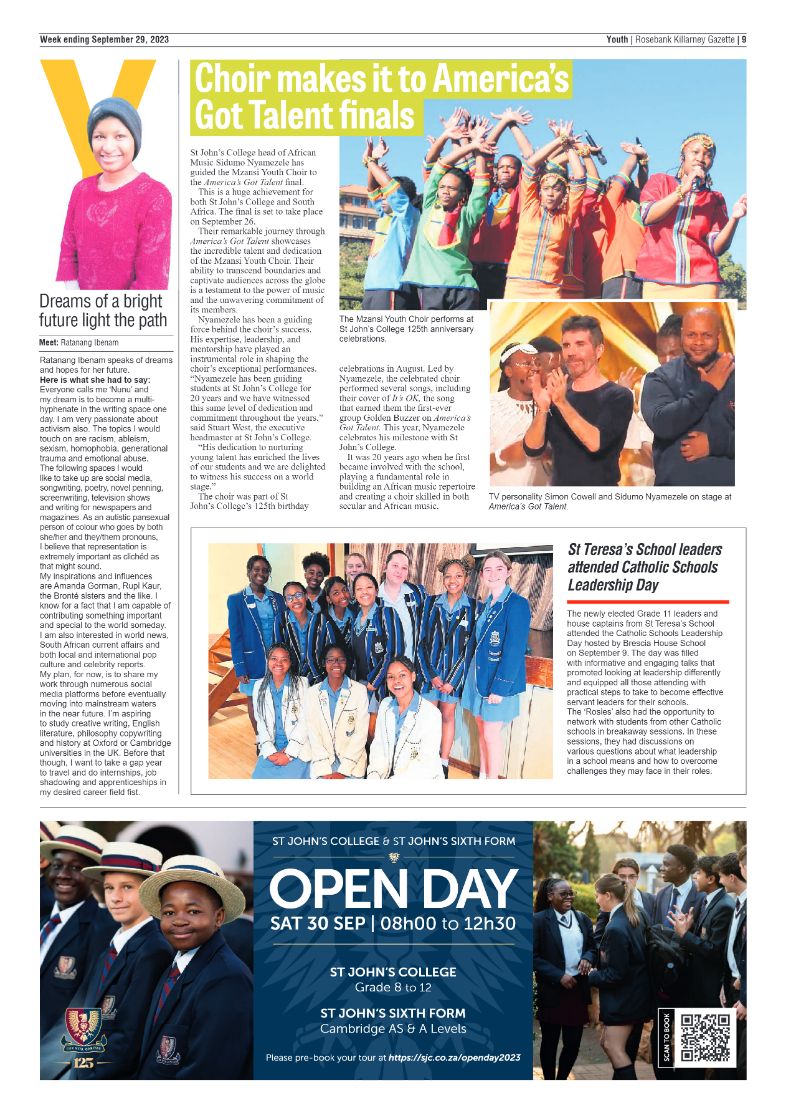 Rosebank Killarney Gazette 29 September 2023 page 9