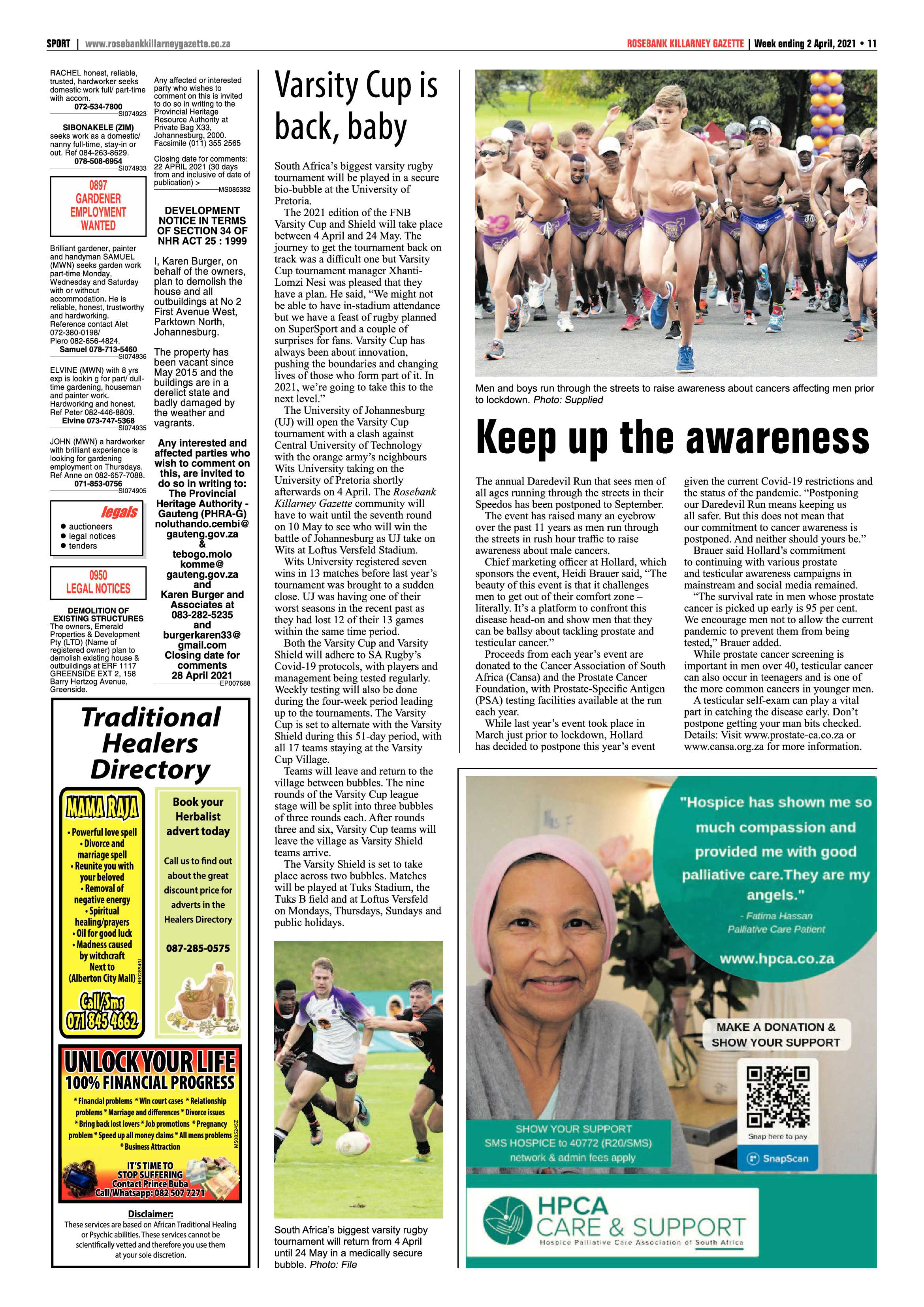 Rosebank Killarney Gazette 2 April 2021 page 11