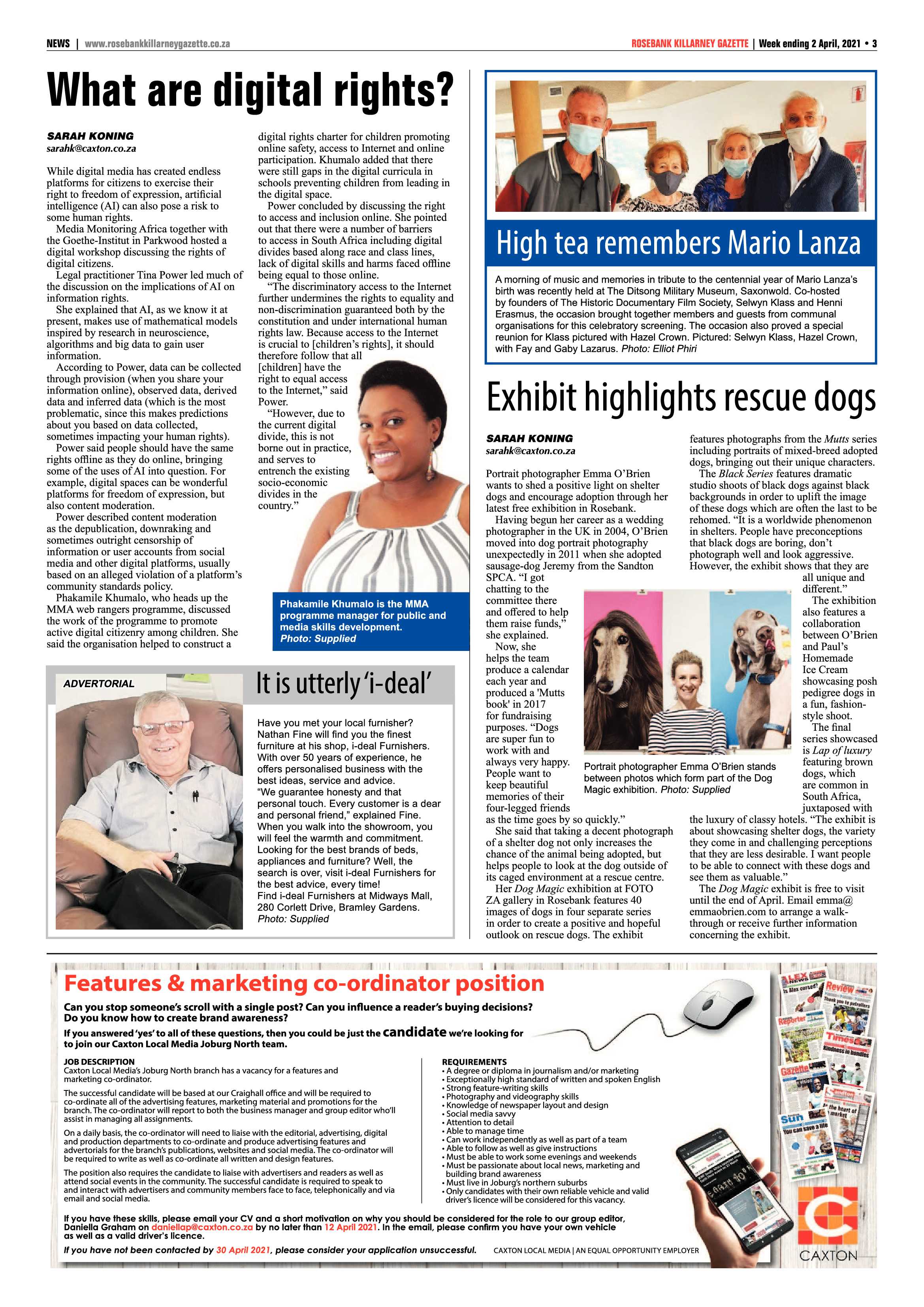 Rosebank Killarney Gazette 2 April 2021 page 3