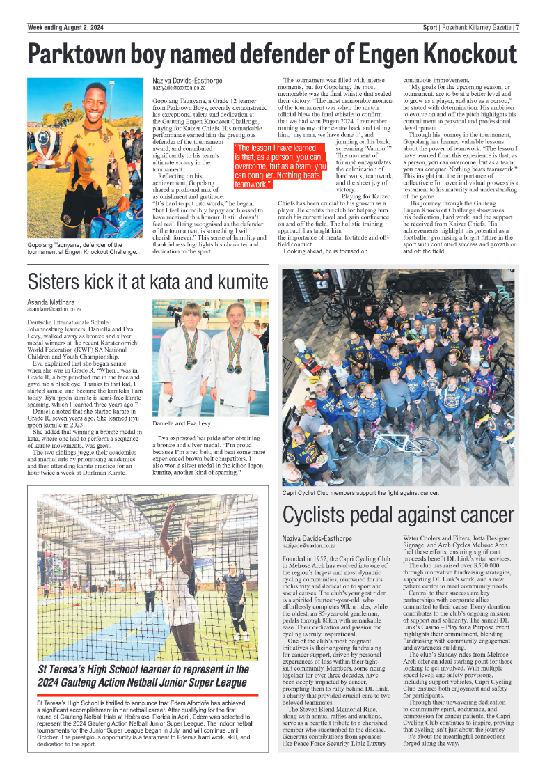 Rosebank Killarney Gazette 2 August 2024 page 15