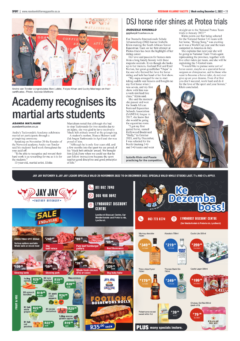 Rosebank Killarney Gazette 2 Dec 2022 page 11