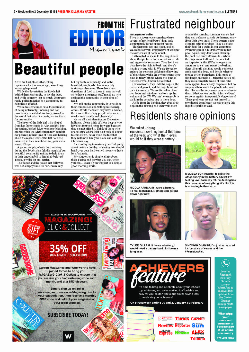 Rosebank Killarney Gazette 2 December 2016 page 10