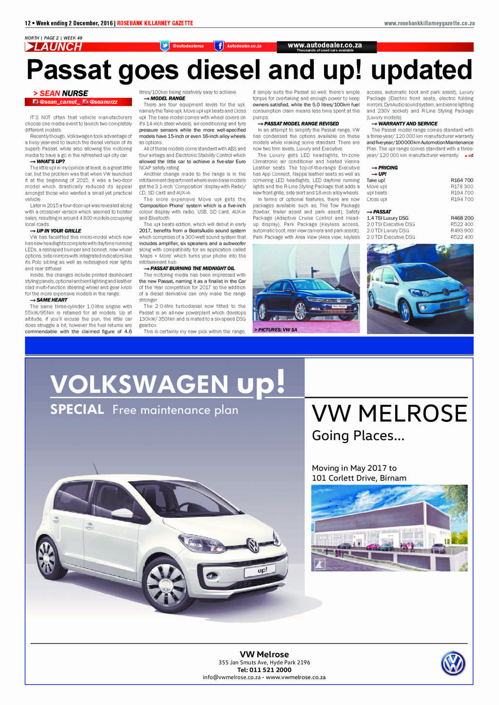 Rosebank Killarney Gazette 2 December 2016 page 12
