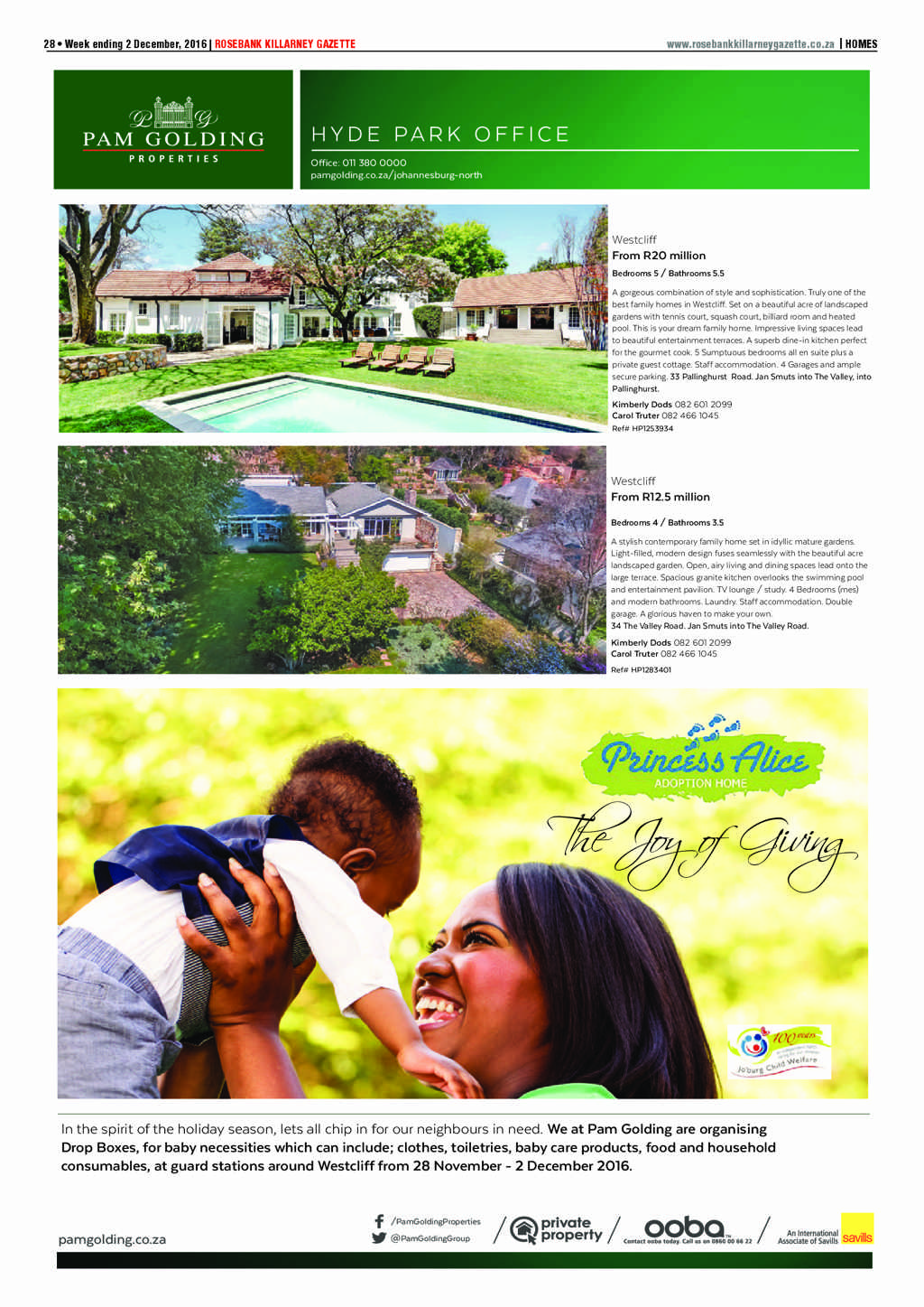 Rosebank Killarney Gazette 2 December 2016 page 28