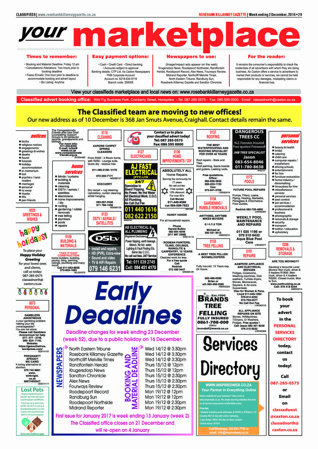 Rosebank Killarney Gazette 2 December 2016 page 29