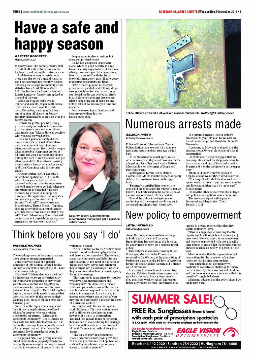 Rosebank Killarney Gazette 2 December 2016 page 3