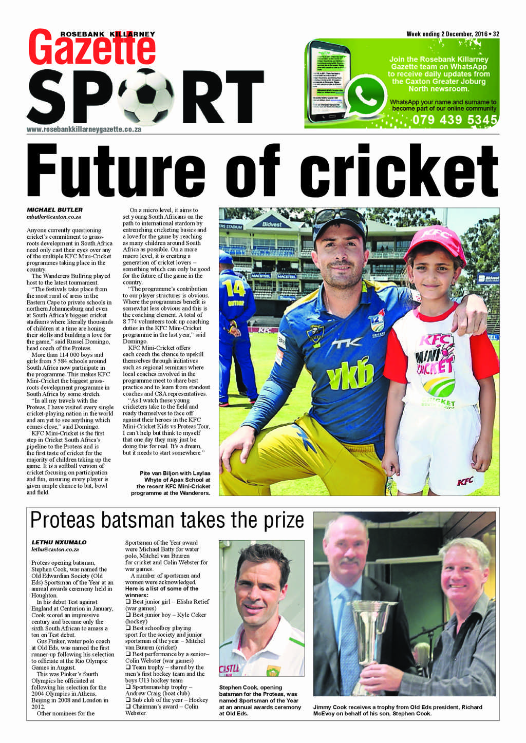 Rosebank Killarney Gazette 2 December 2016 page 32