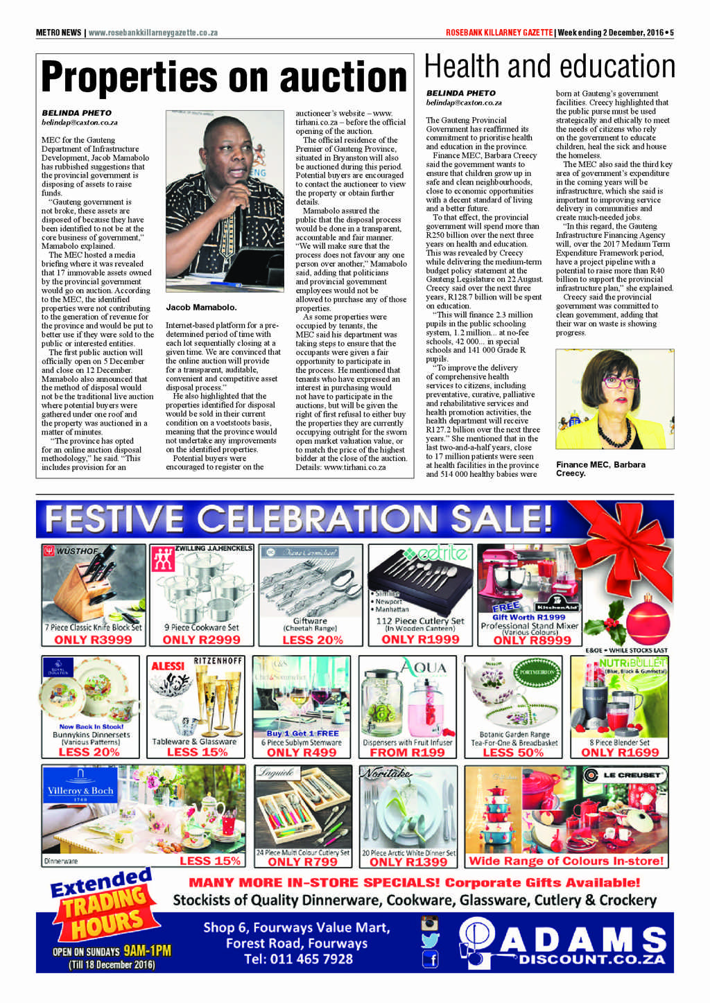 Rosebank Killarney Gazette 2 December 2016 page 5