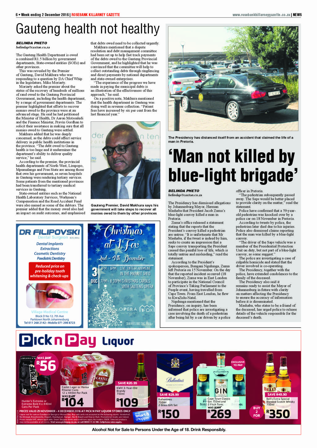 Rosebank Killarney Gazette 2 December 2016 page 6