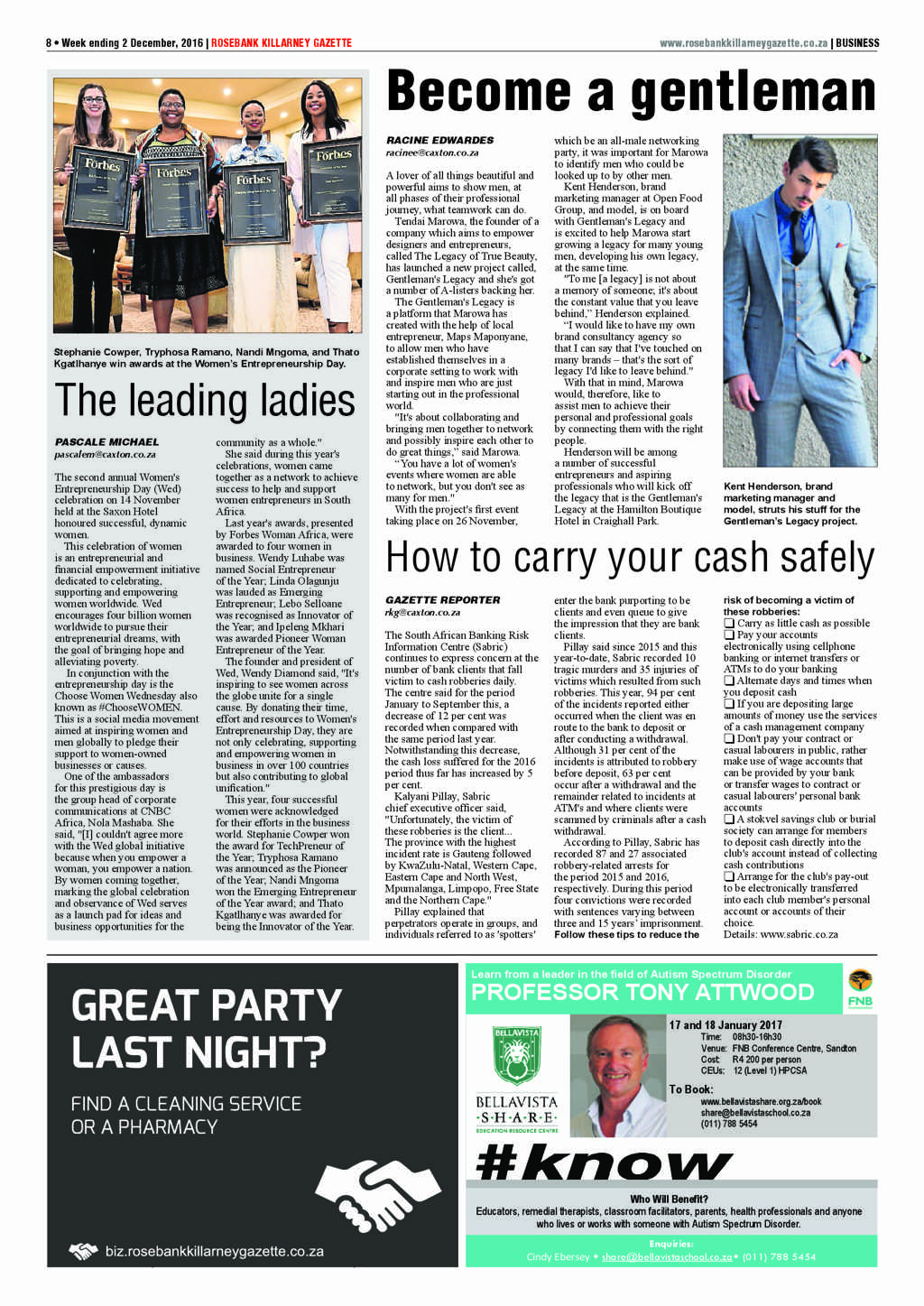 Rosebank Killarney Gazette 2 December 2016 page 8