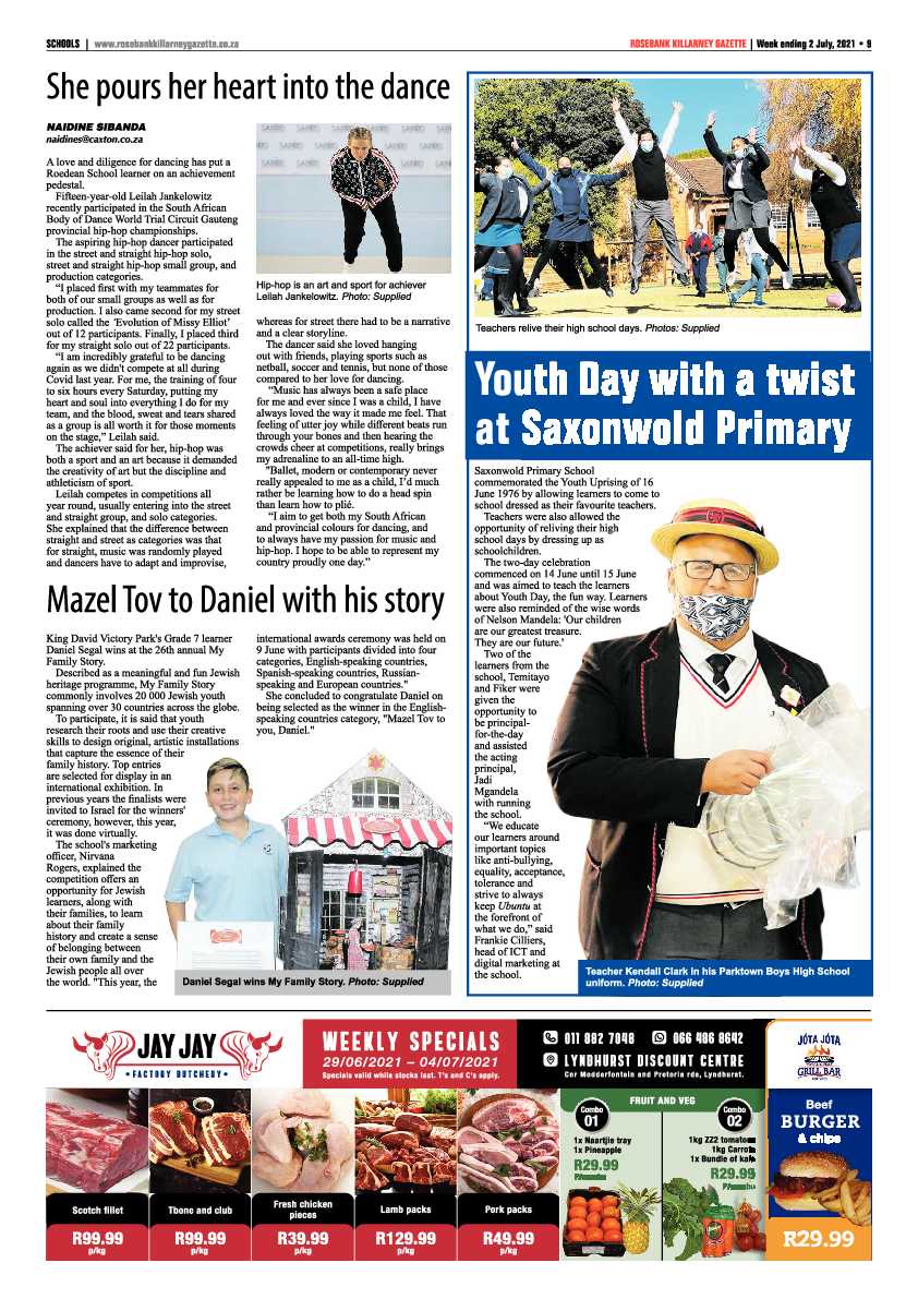 Rosebank Killarney Gazette 2 July 2021 page 9