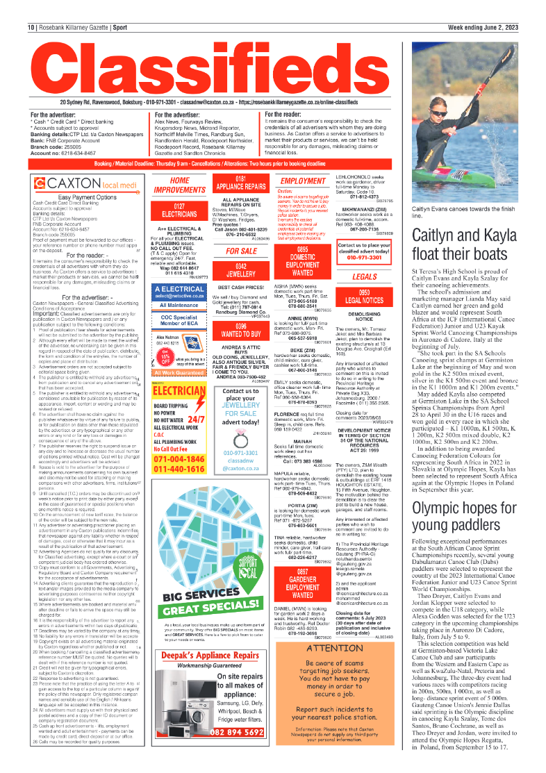 Rosebank Killarney Gazette 2 June 2023 page 10
