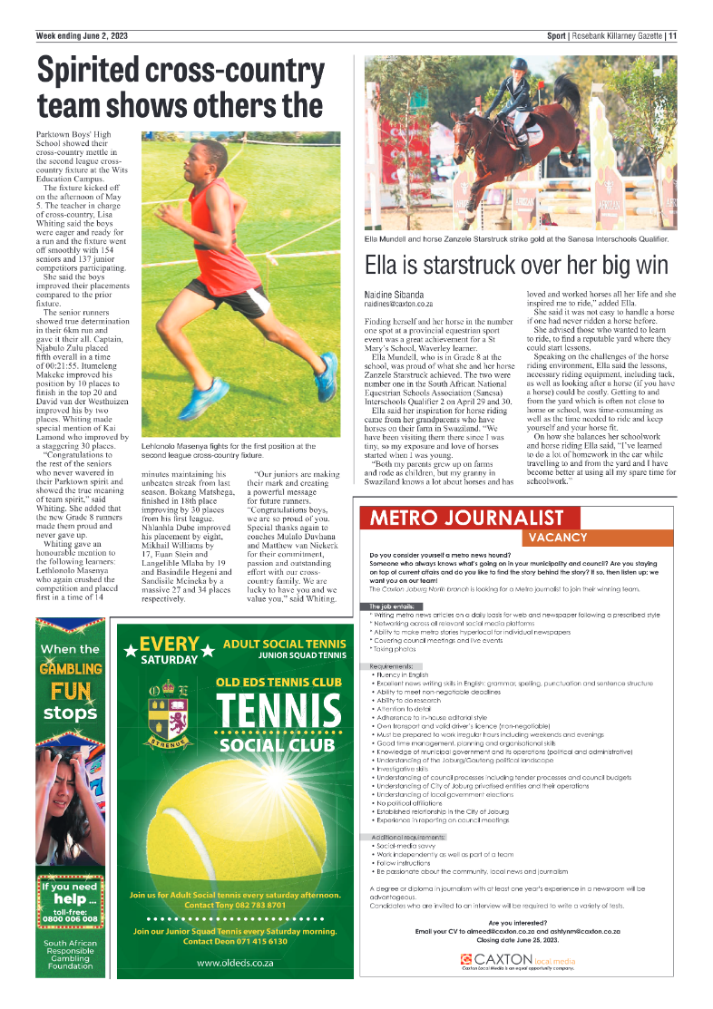 Rosebank Killarney Gazette 2 June 2023 page 11