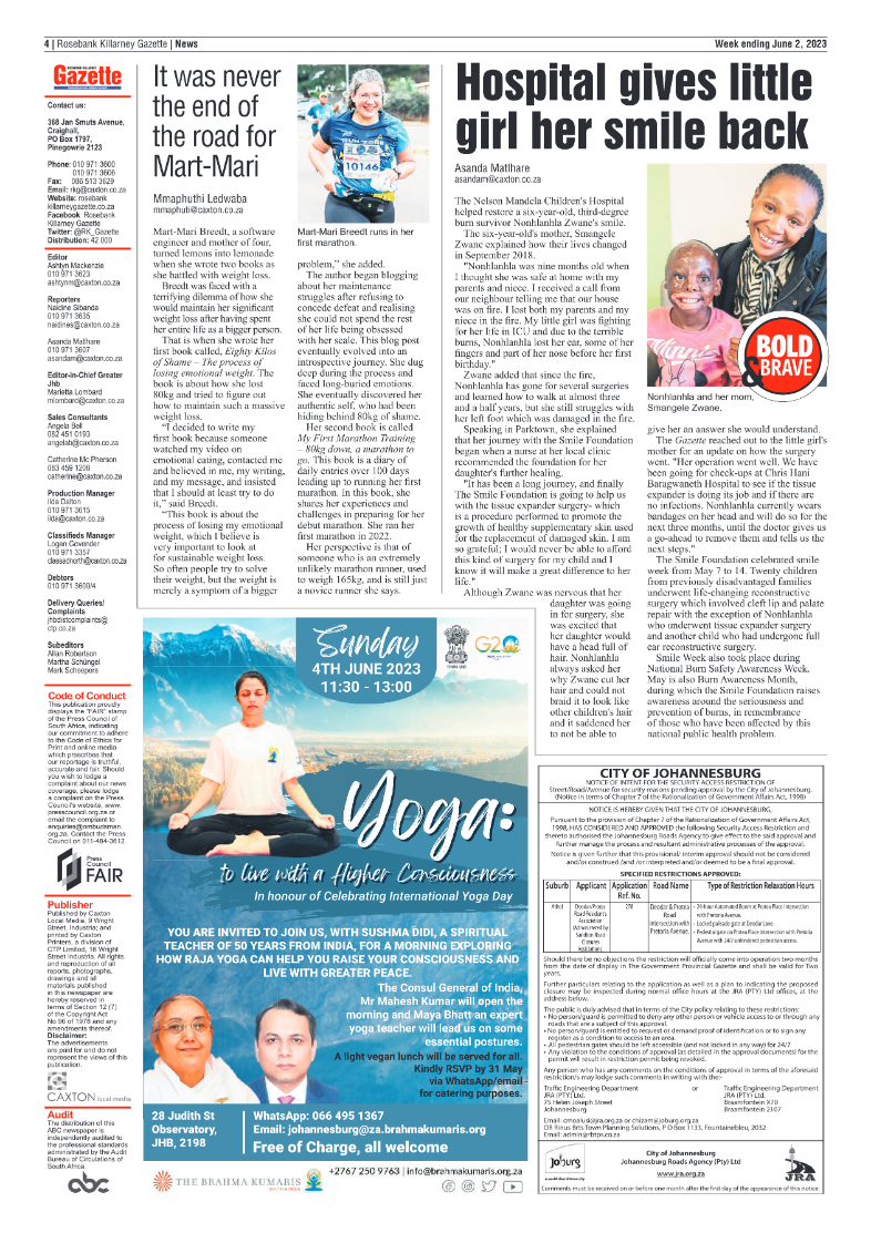 Rosebank Killarney Gazette 2 June 2023 page 4