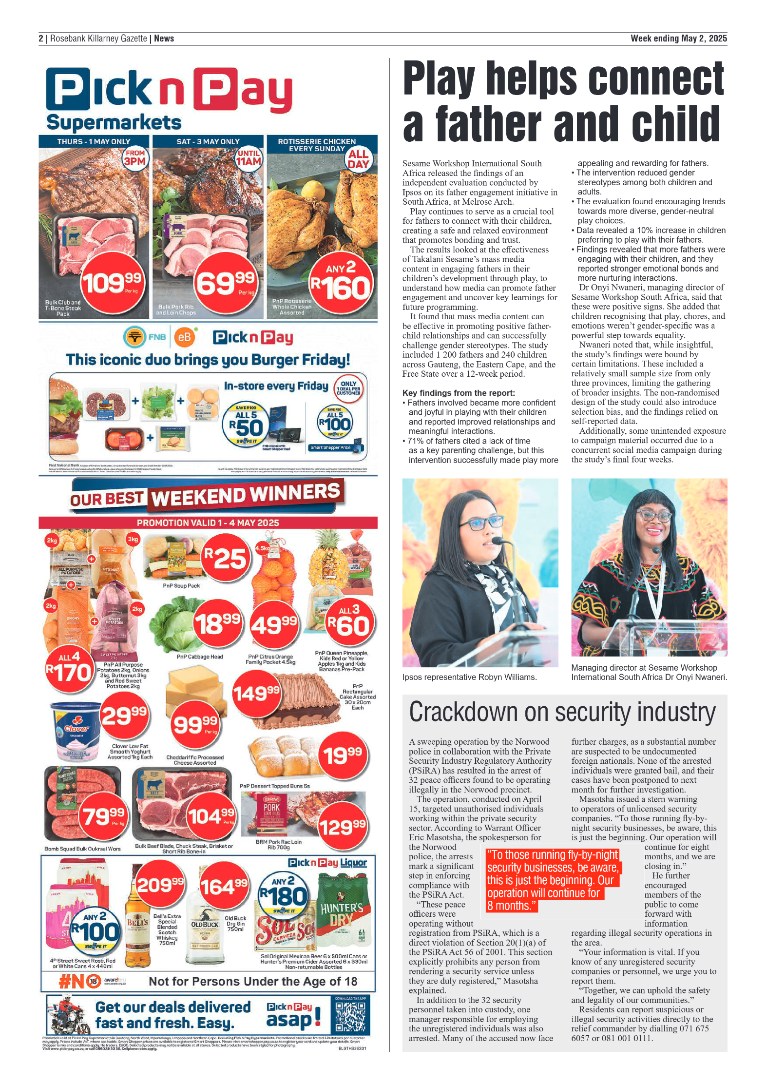 Rosebank Killarney Gazette 2 May 2025 page 2