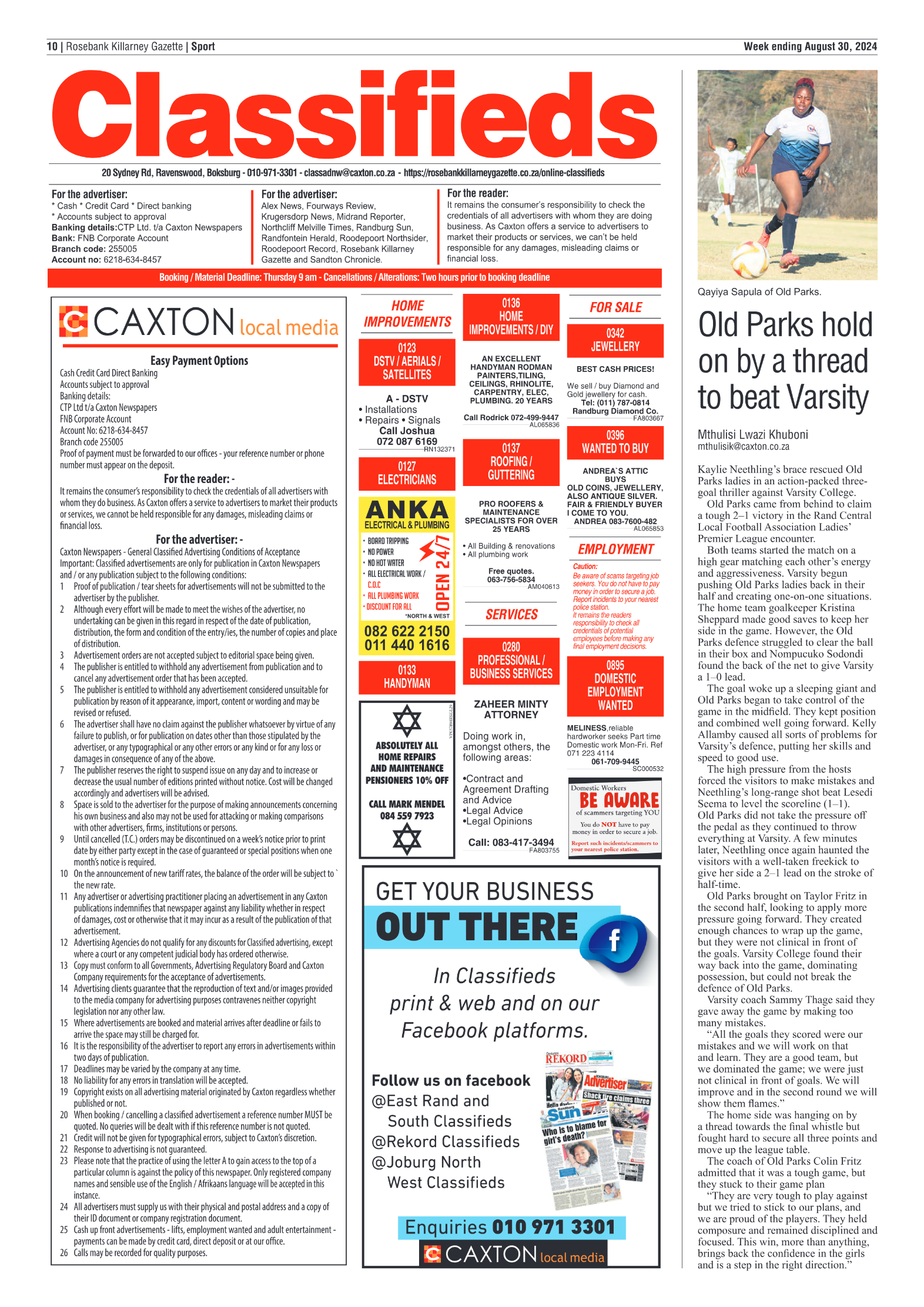 Rosebank Killarney Gazette 30 August 2024 page 10